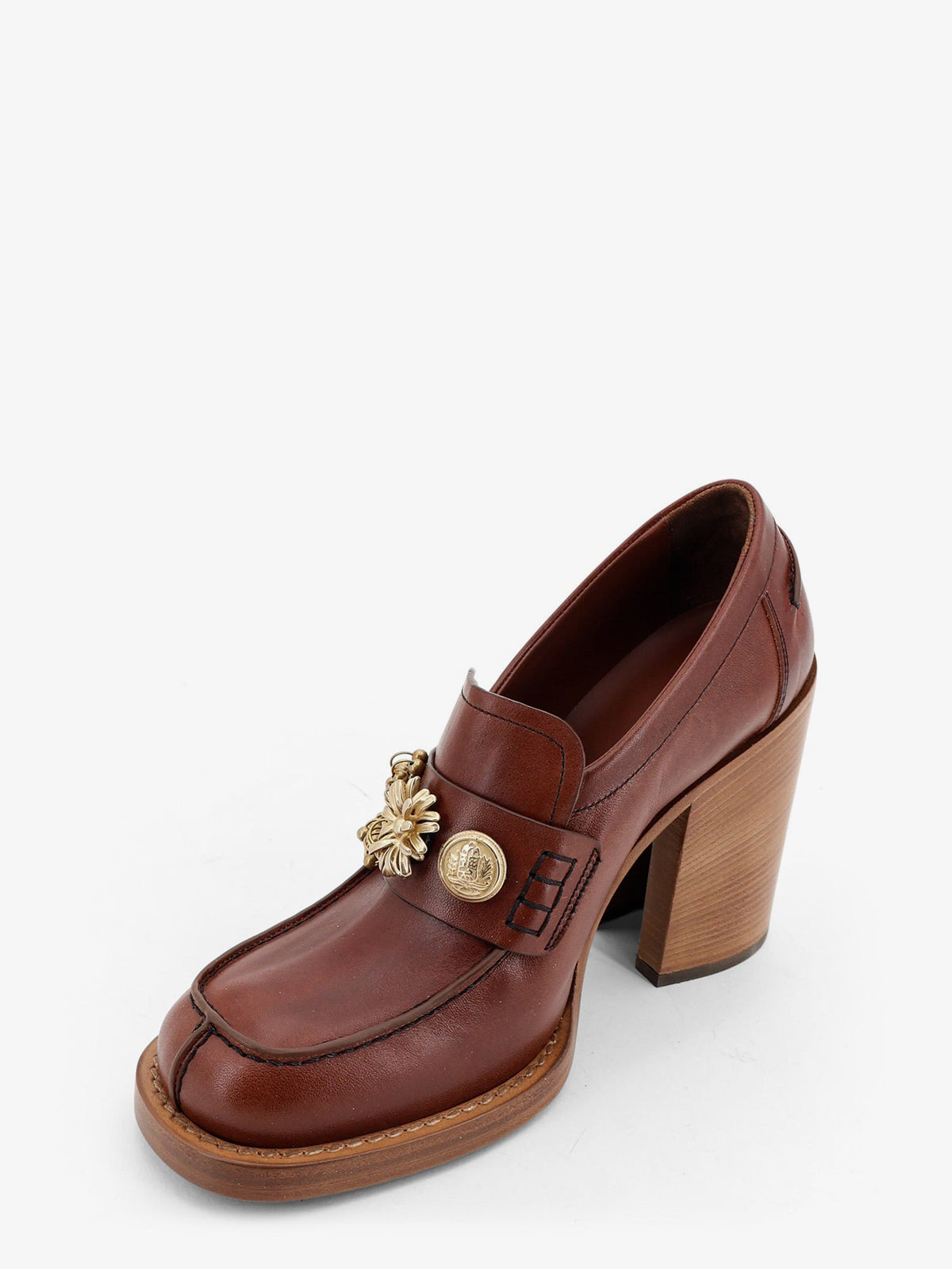 Dries Van Noten Women Leather Loafers With Hells DRIES VAN NOTEN
