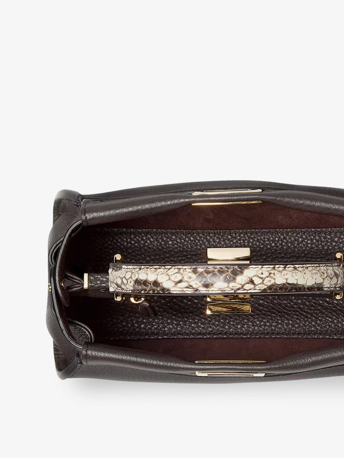 Fendi Women Peekaboo Mini Hammered Leather Handbag FENDI