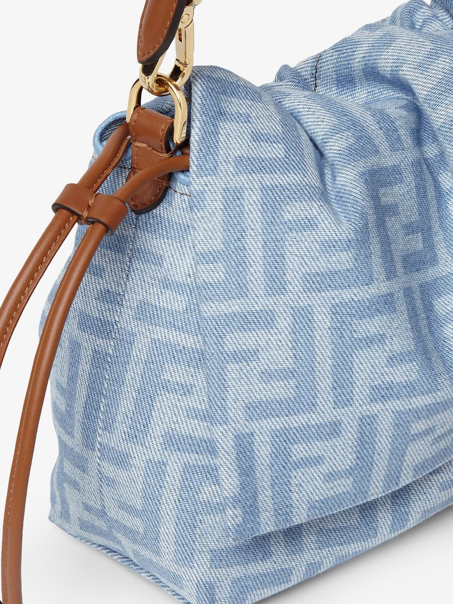 Fendi Women Mamma Baguette Light Denim Crossbody Bag FENDI