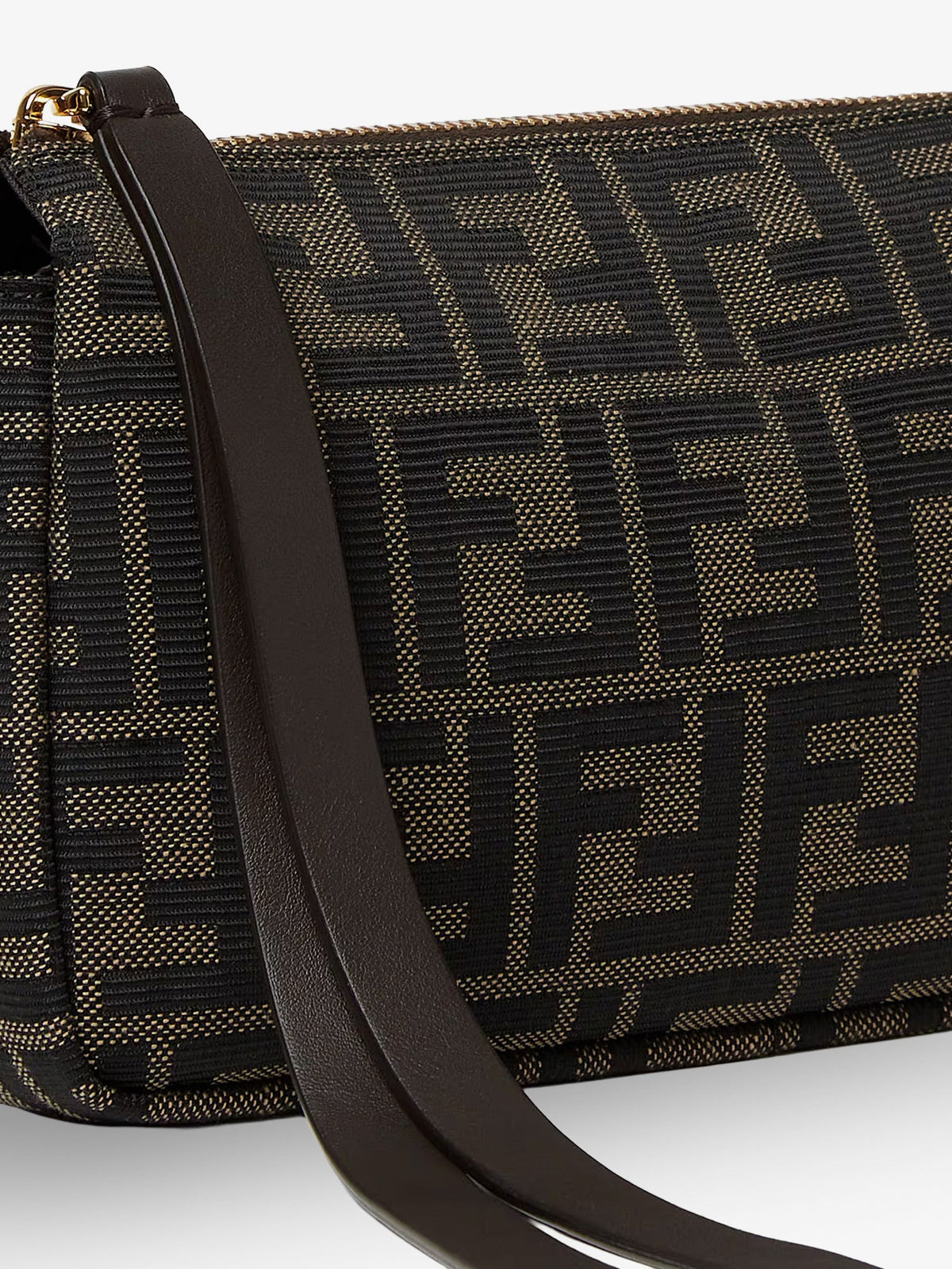 Fendi Women Zip Top Small Ff Zucca Fabric Shoulder Bag FENDI