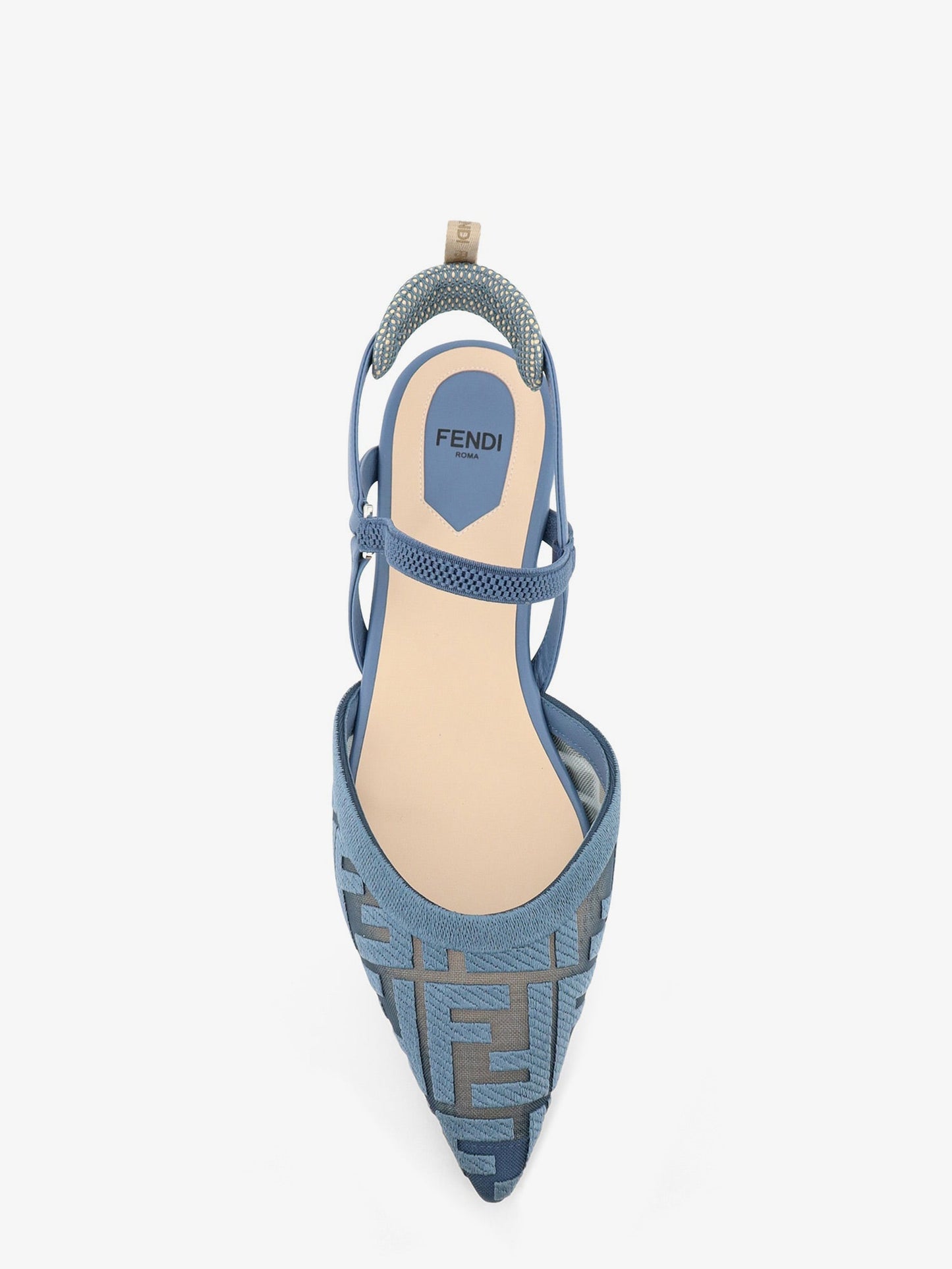 Fendi Women Colibr㬠Lite Flat Mesh Slingback With Ff Embroidery FENDI