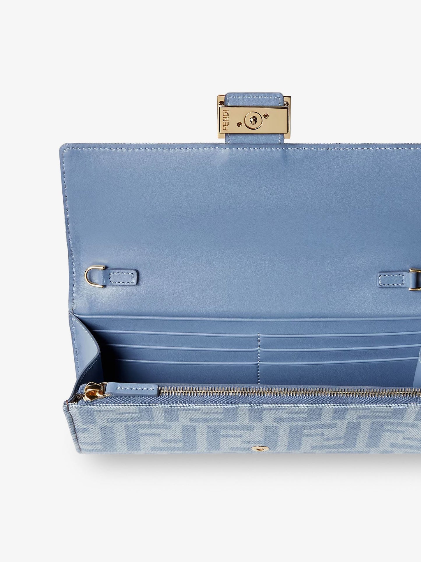 Fendi Women Baguette Continental Canvas Crossbody Bag With All-Over Ff Motif FENDI