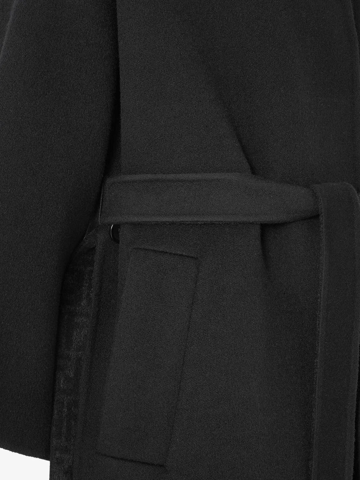 Fendi Women Ff Zucca Wool Midi Coat Black FENDI