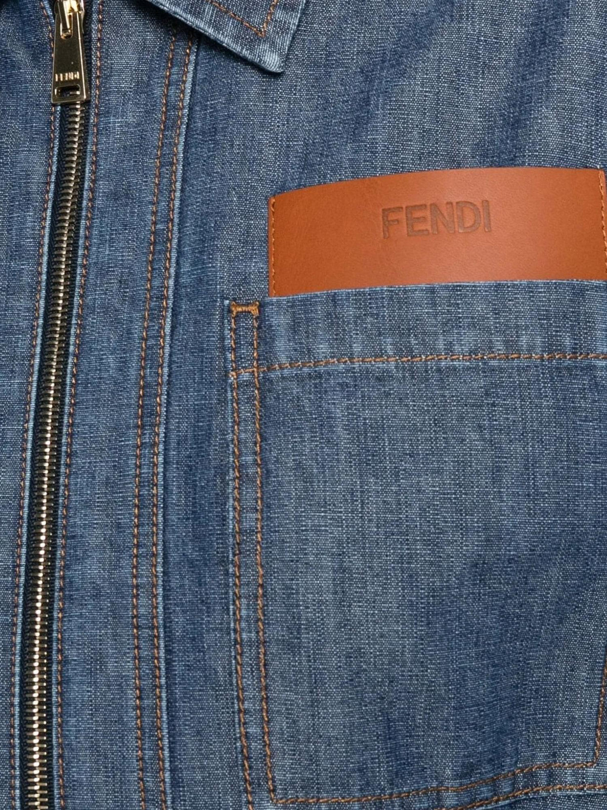 Fendi Women Chambray Denim Chemisier Dress FENDI