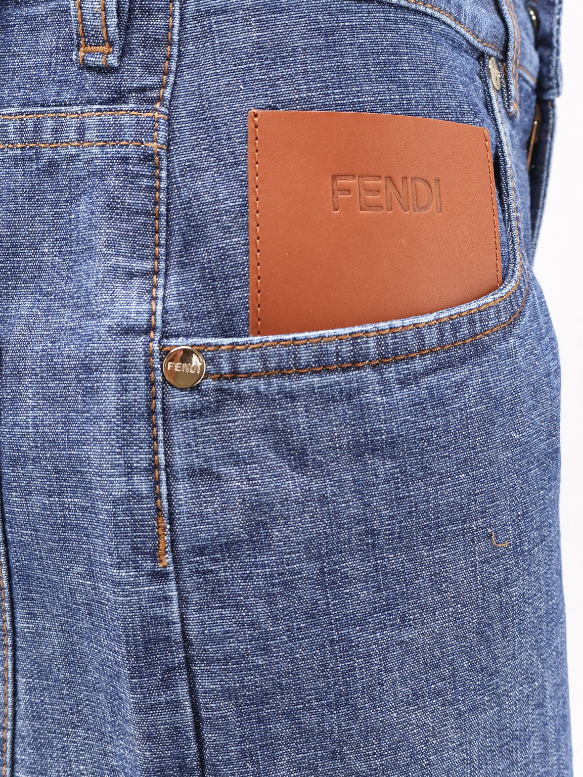 Fendi Women Chambray Denim Shorts FENDI