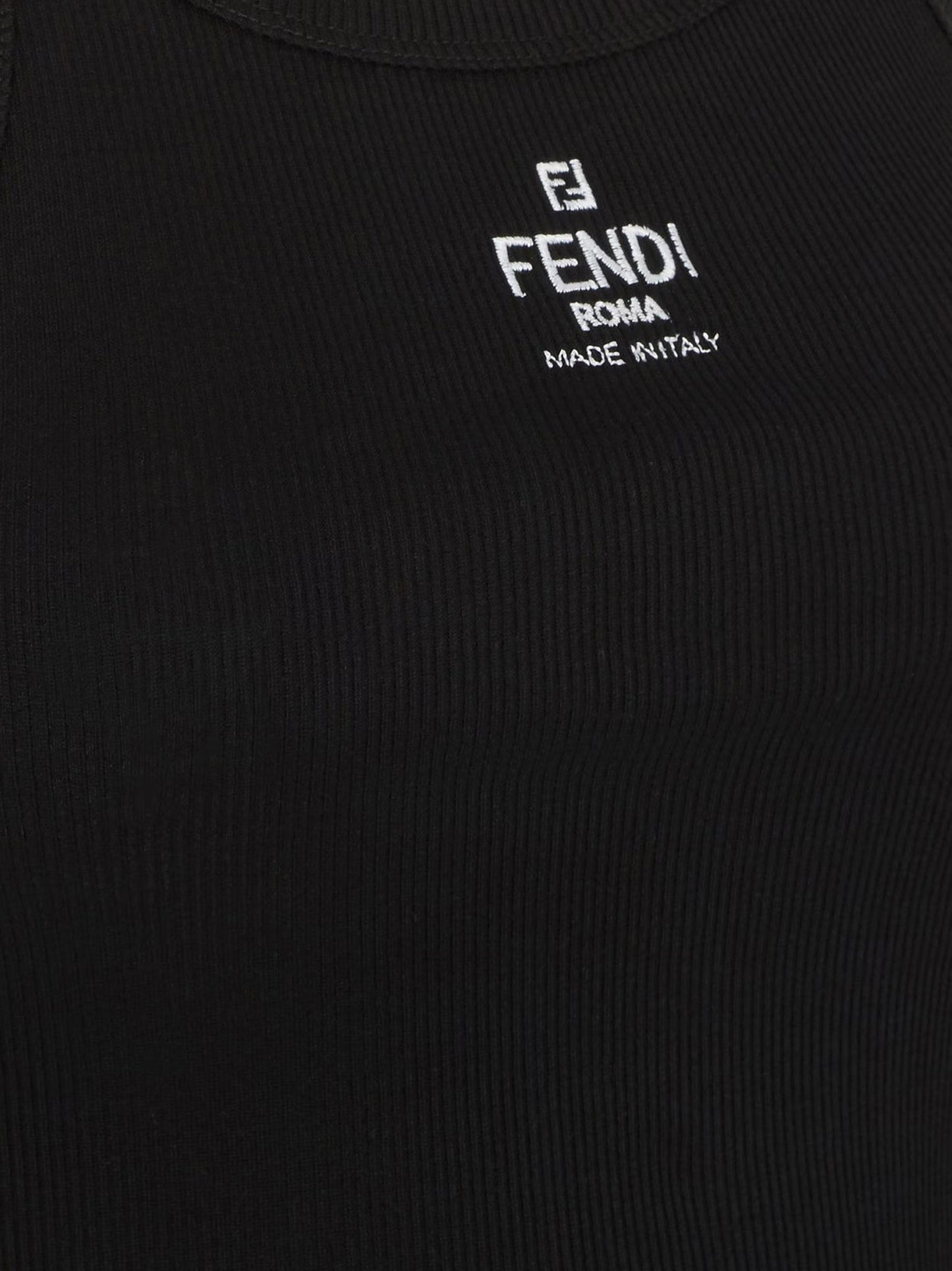 Fendi Women Ribbed Cotton Tank Top FENDI