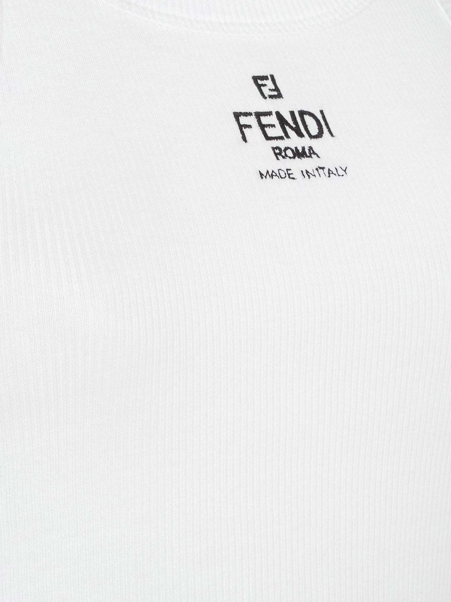 Fendi Women Ribbed Cotton Tank Top FENDI
