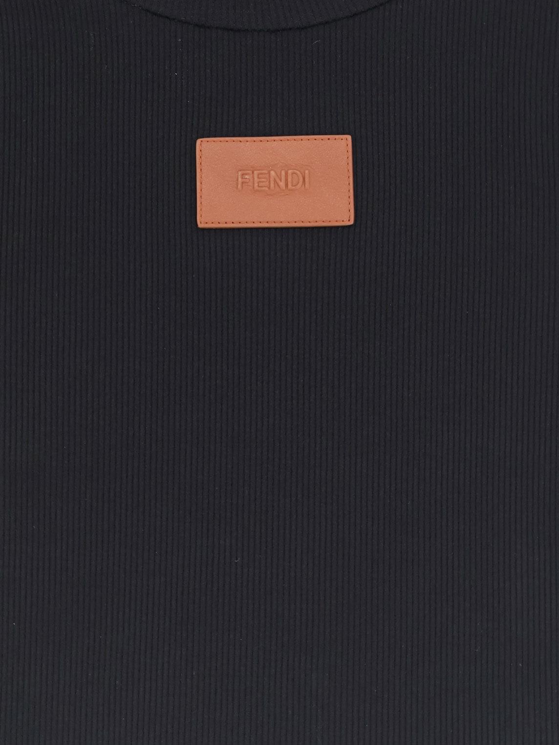 Fendi Women Cropped Stretch Cotton T-Shirt FENDI