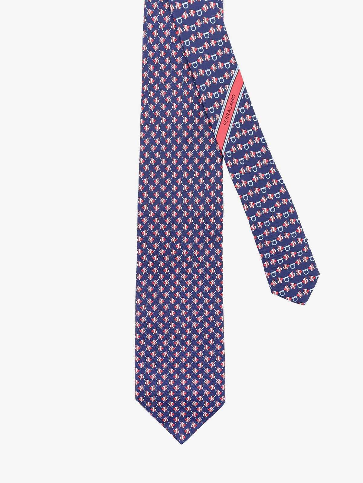 Ferragamo Men Cyrus Silk Tie With Shark Print FERRAGAMO