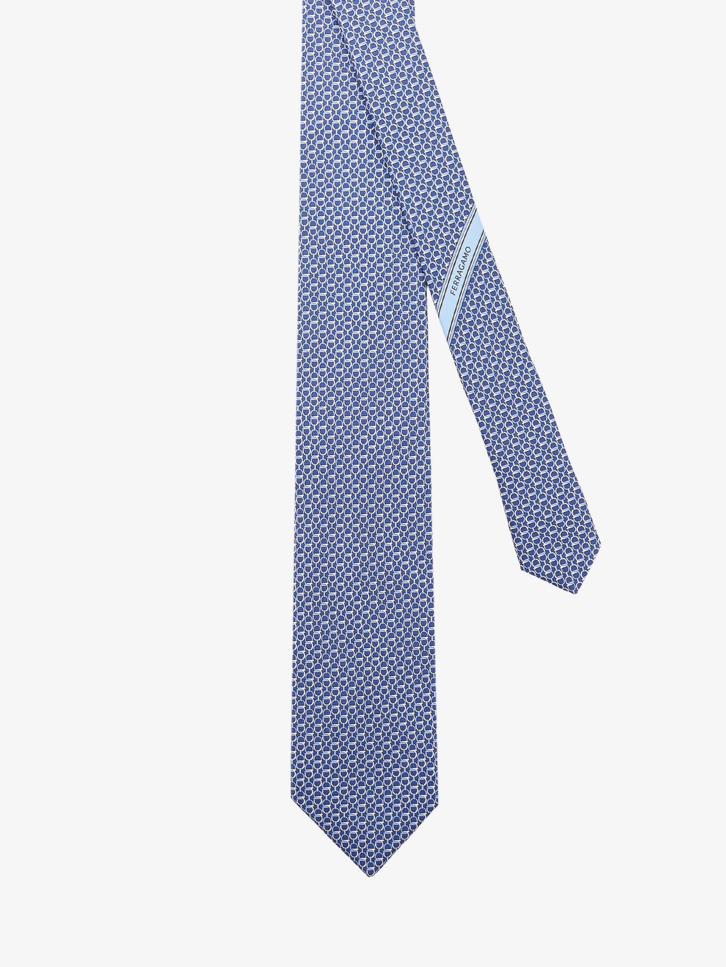 Ferragamo Men Silk Tie With Intreccio Print FERRAGAMO