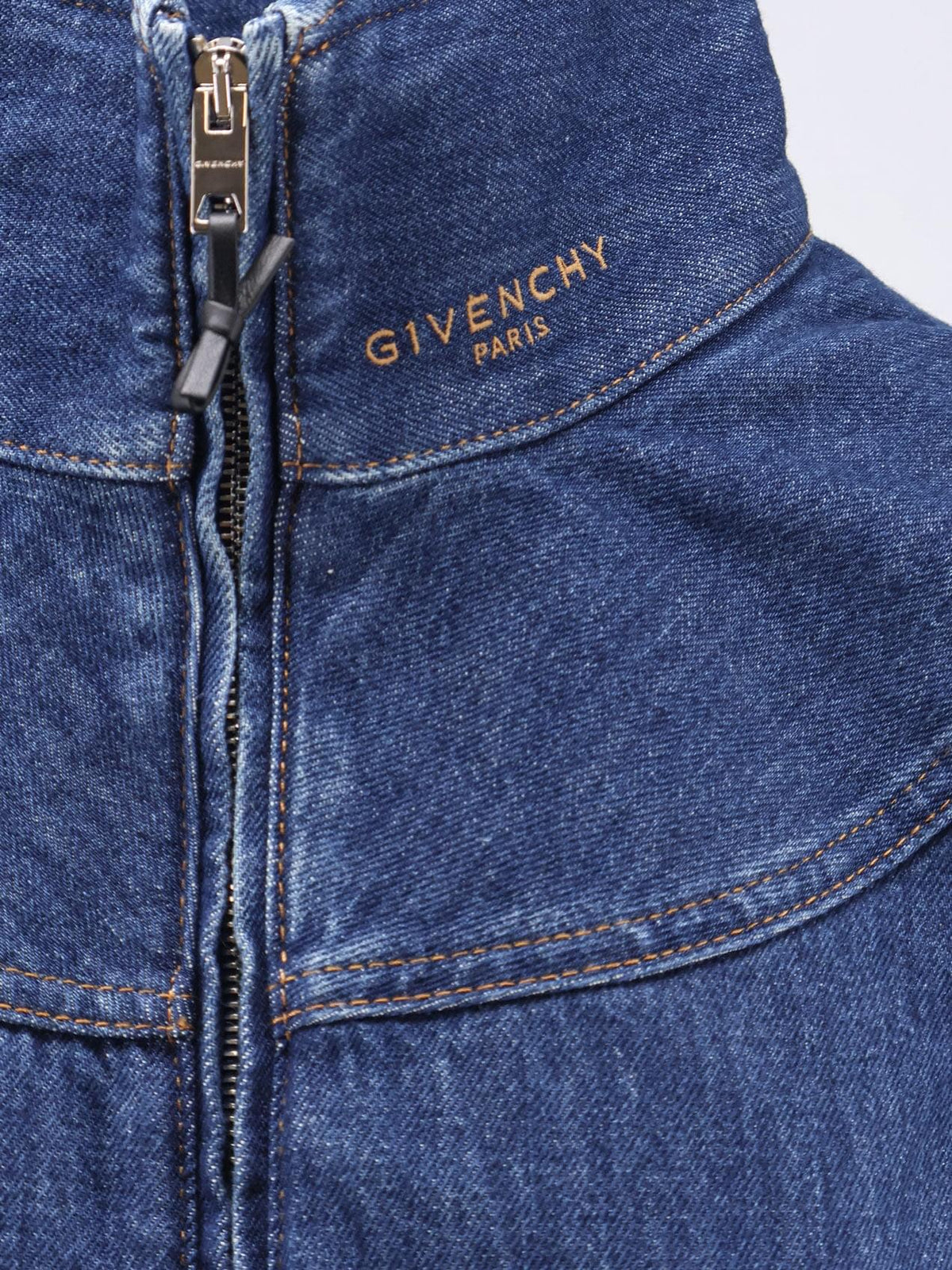 Givenchy Women Denim Jacket With Embroidered Lettering Logo GIVENCHY