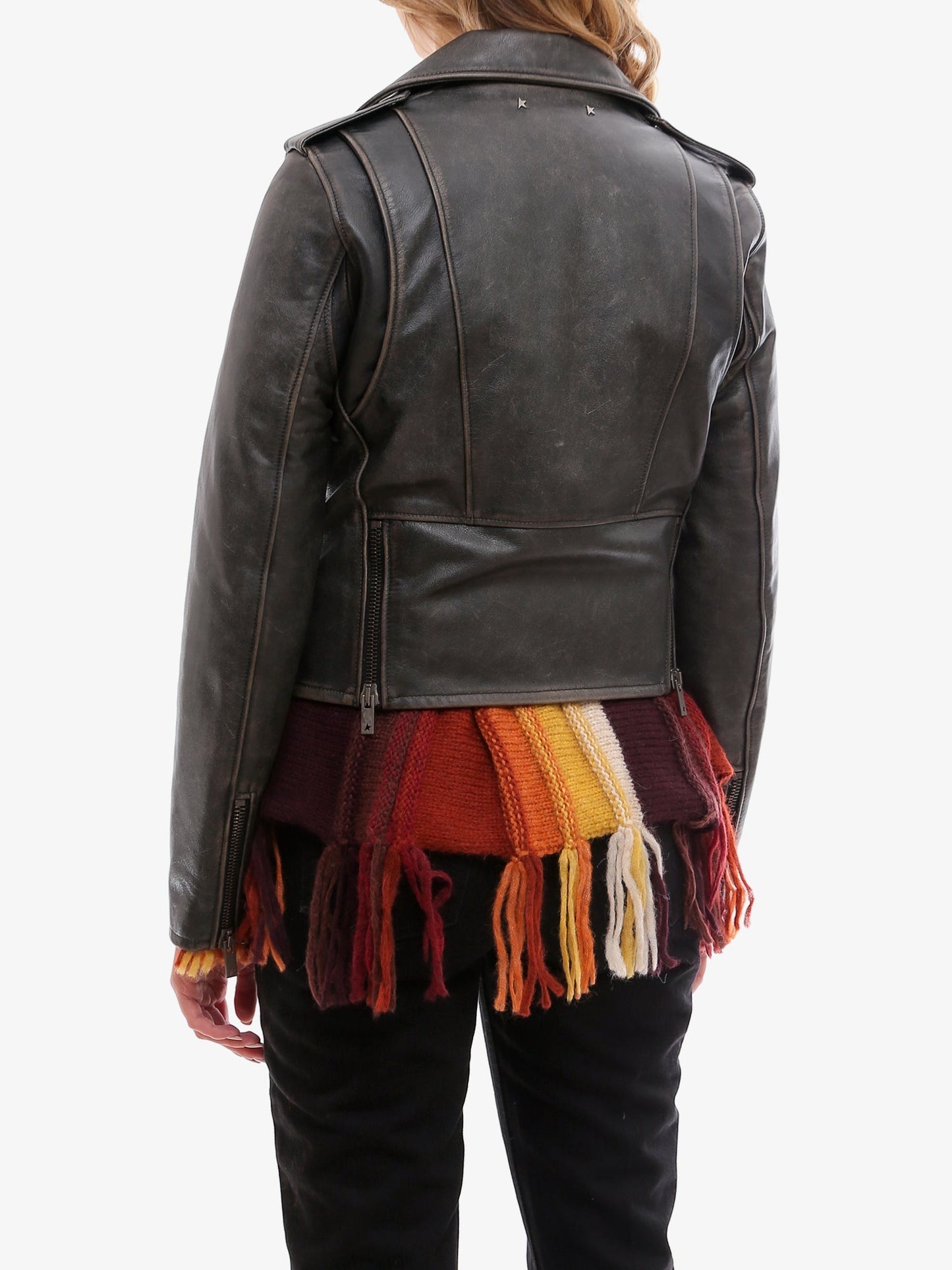 Golden Goose Deluxe Brand Women Slim Fit Destiny Lived-In Effect Leather Biker GOLDEN GOOSE
