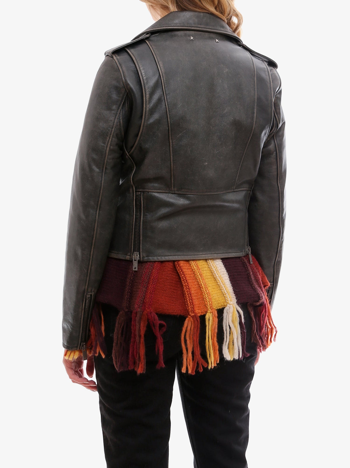 Golden Goose Deluxe Brand Women Slim Fit Destiny Lived-In Effect Leather Biker GOLDEN GOOSE