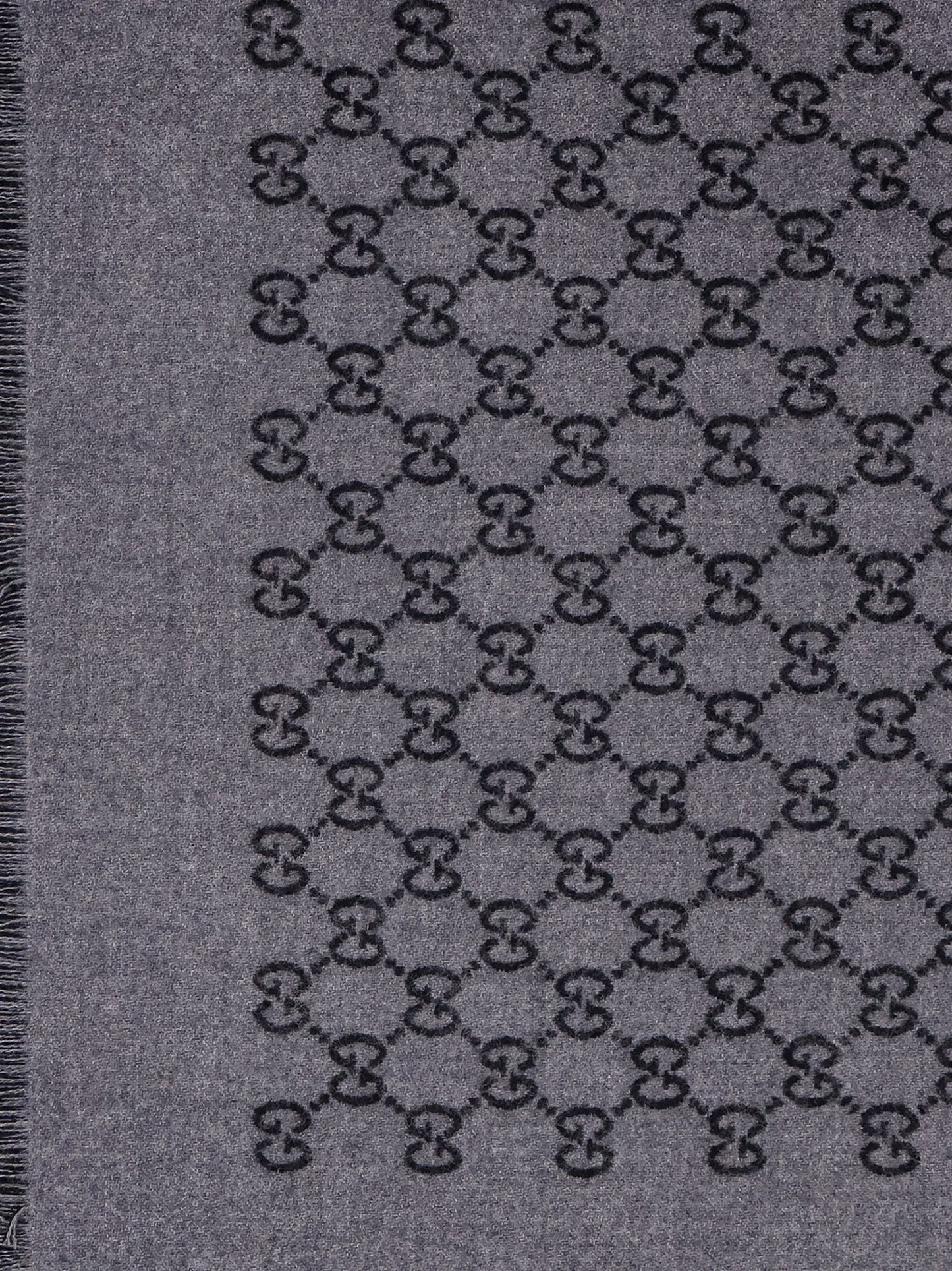 Gucci Men Double Wool Jacquard Scarf With Gg Motif GUCCI