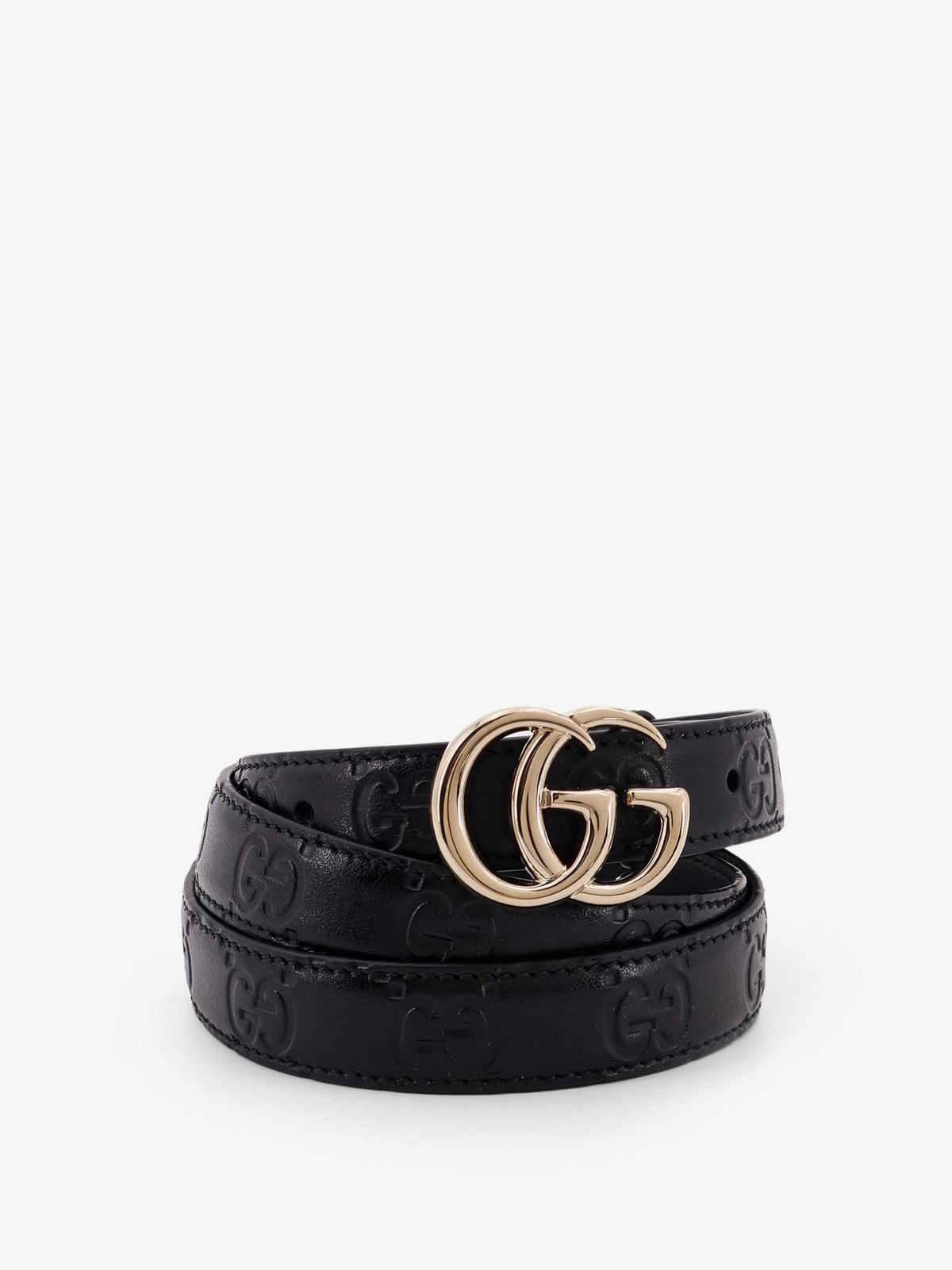 Gucci Women Leather Belt With All-Over Gg Logo GUCCI