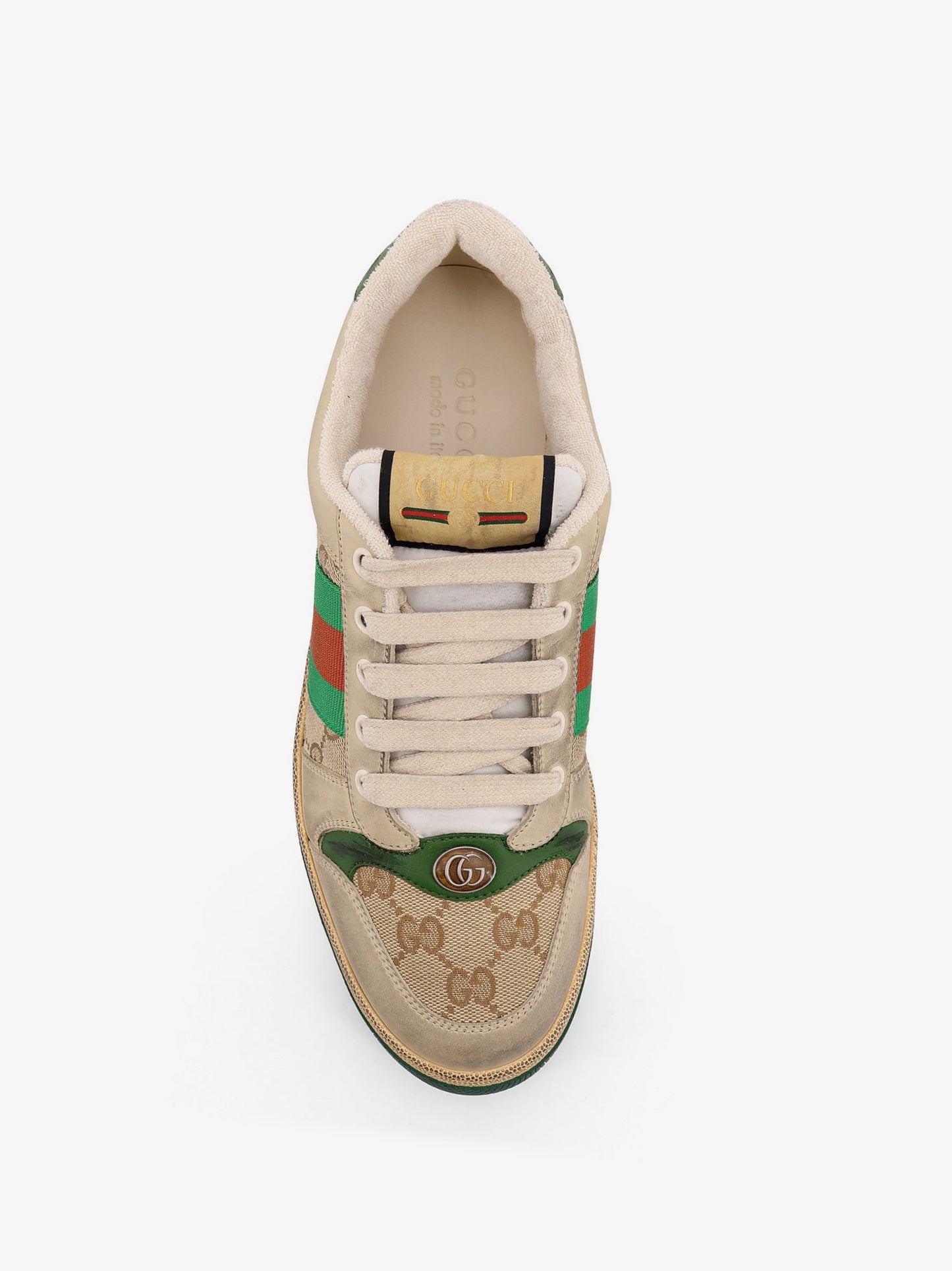Gucci Men Screener Gg Low-Top Vintage Leather Sneakers GUCCI