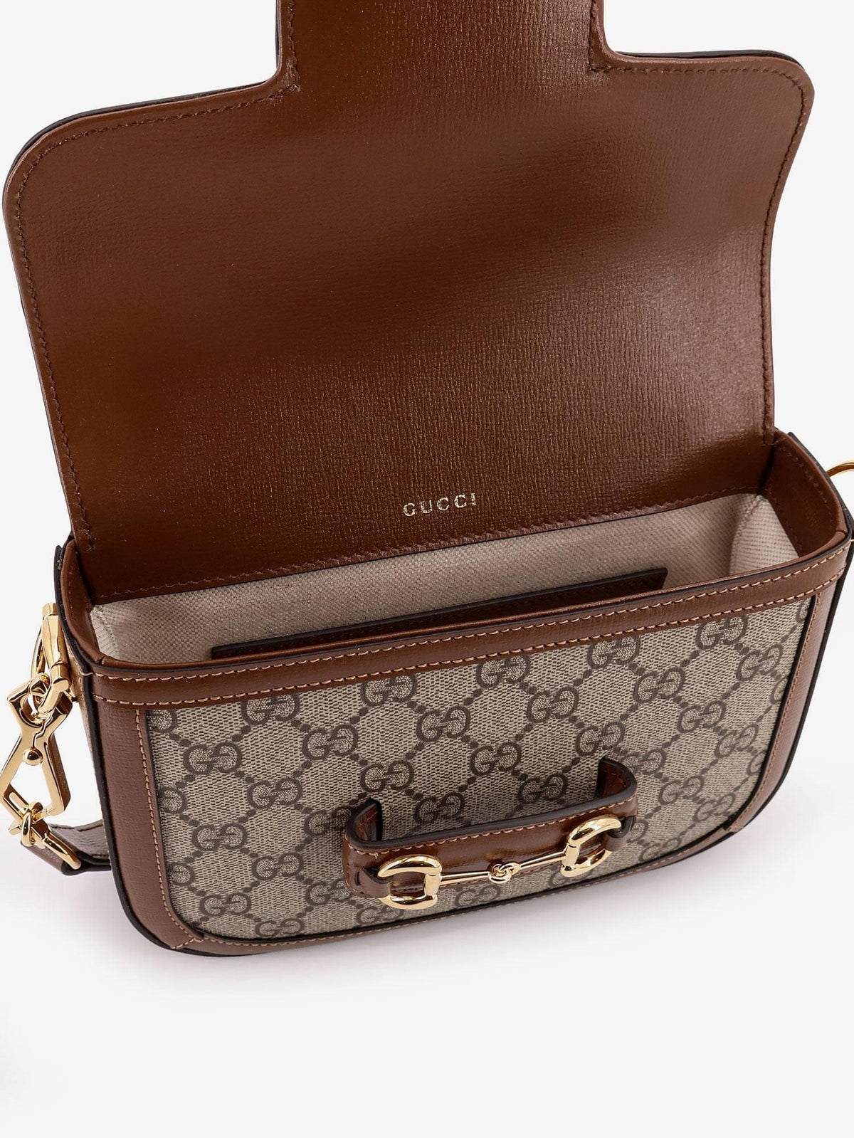 Gucci Women Coated Canvas Gucci Horsebit 1955 Crossbody Bag With Gg Supreme Motif GUCCI