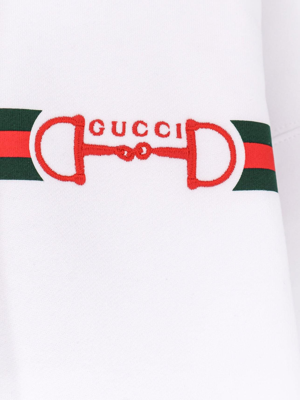 Gucci Women Cotton Sweatshirt With Embroidered Horsebit On The Front GUCCI