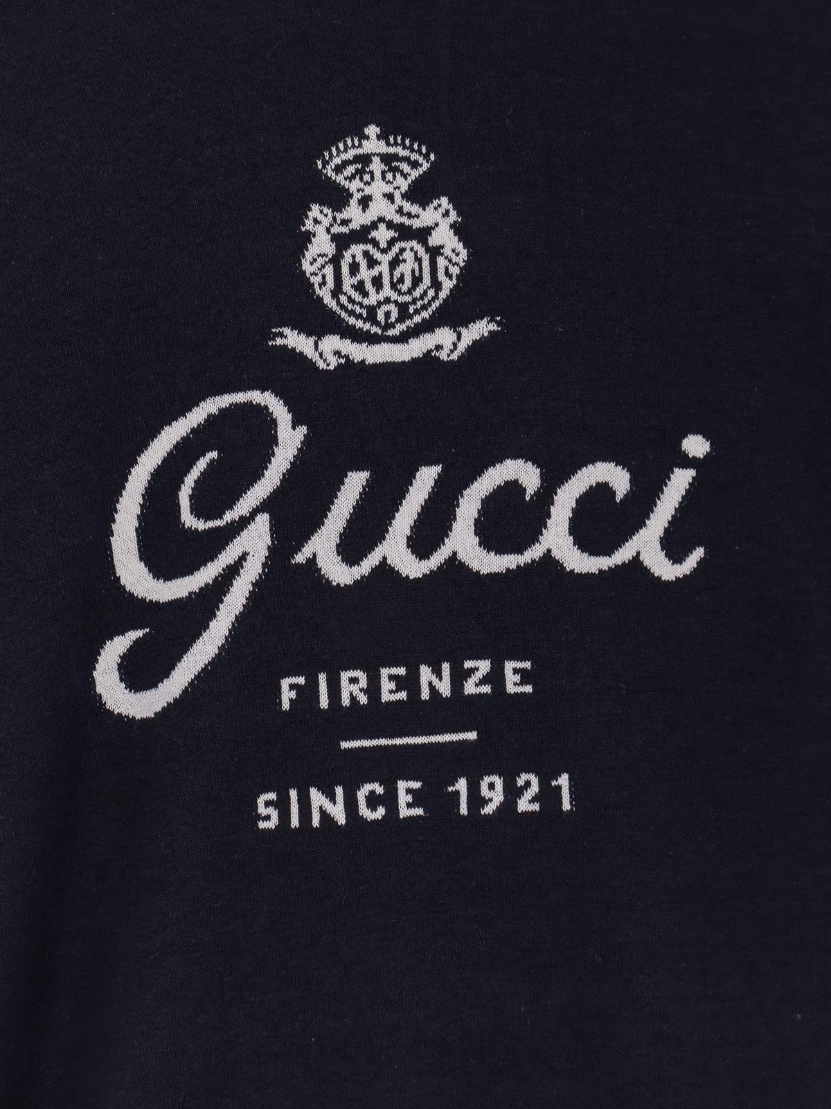Gucci Men Silk And Linen Sweater With Gucci Firenze Since 1921 Inlay GUCCI