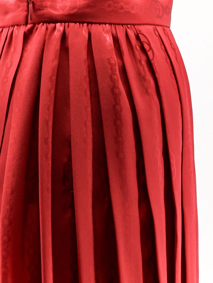 Gucci Women Pleated Silk Midi Skirt GUCCI