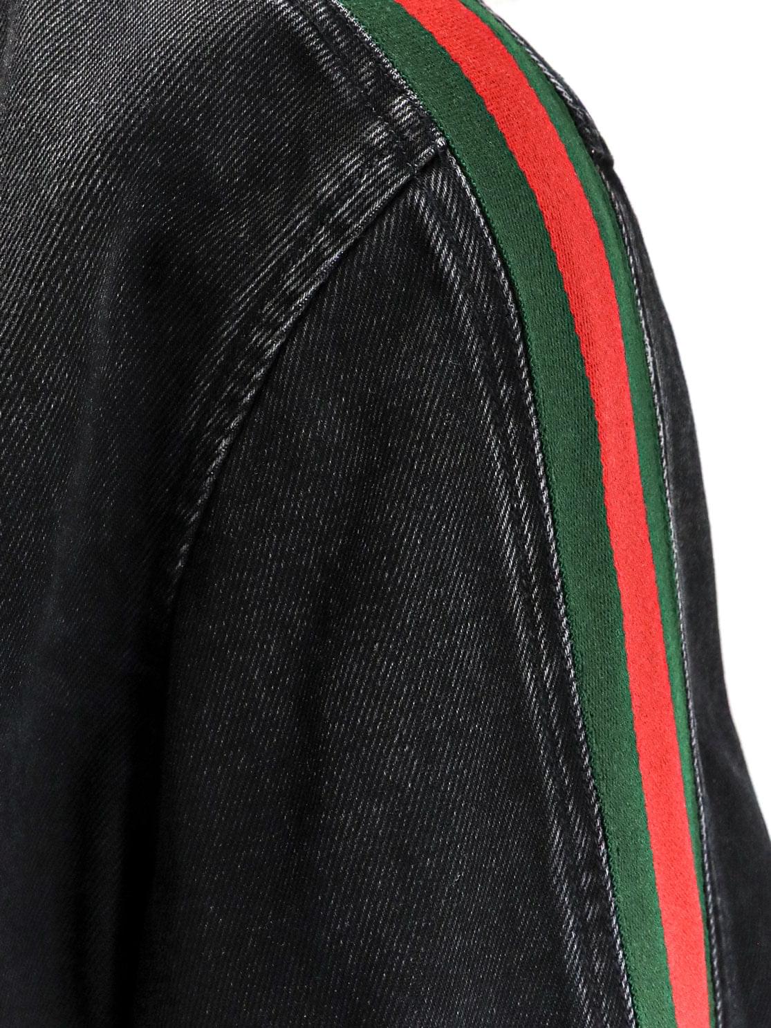 Gucci Men Black Denim Jacket Certified Cotton Jacket With A Faded Effect GUCCI
