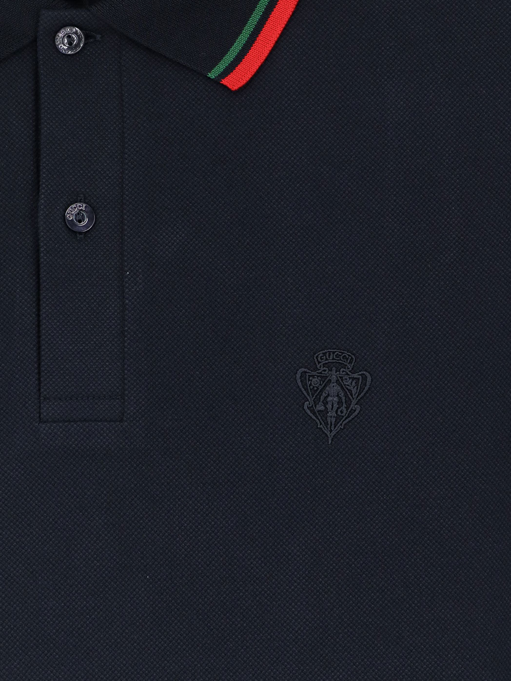Gucci Men Cotton Polo Shirt With Embroidered Logo On The Front GUCCI