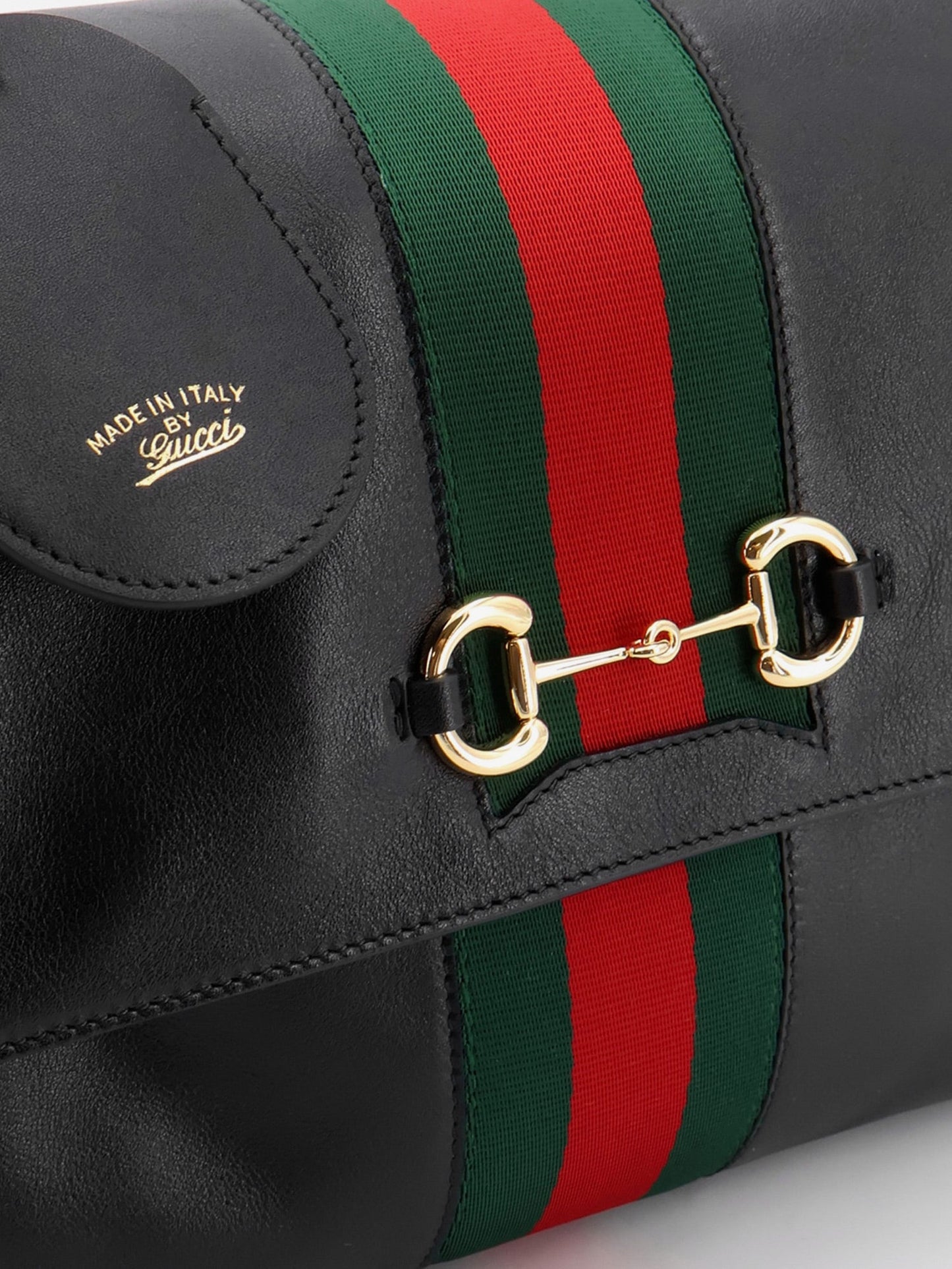 Gucci Women Paparazzo Leather Handbag With Front Web Detail GUCCI