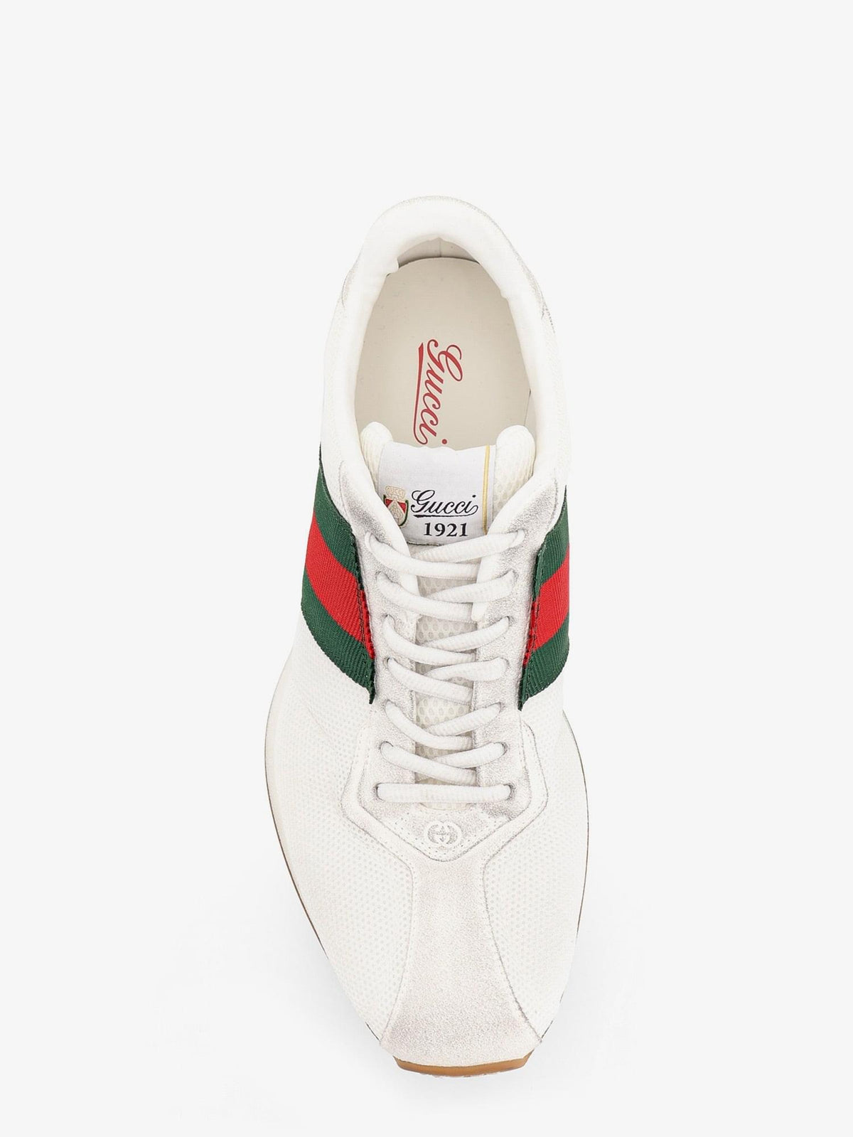 Gucci Men Tempo Mesh And Suede Sneakers With A Vintage Effect GUCCI