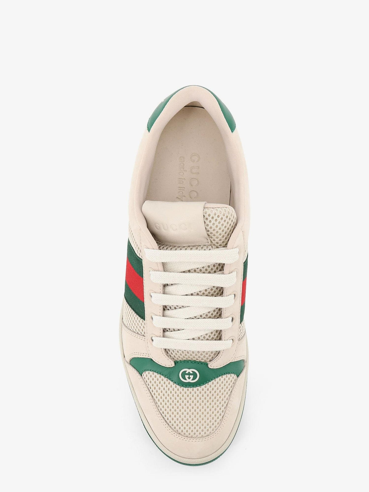 Gucci Men Screener Mesh And Leather Sneakers With Nastro Web On The Side GUCCI