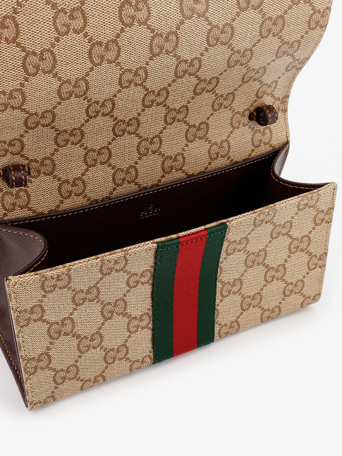 Gucci Women Gg Fabric Shoulder Bag With Nastro Web Detail GUCCI