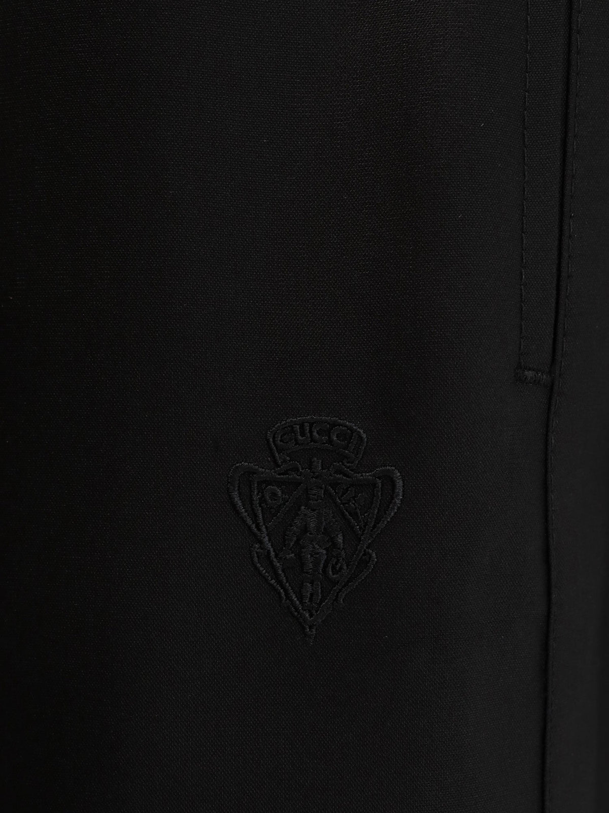 Gucci Men Silk Poplin Leisure Trousers With Web Ribbon GUCCI