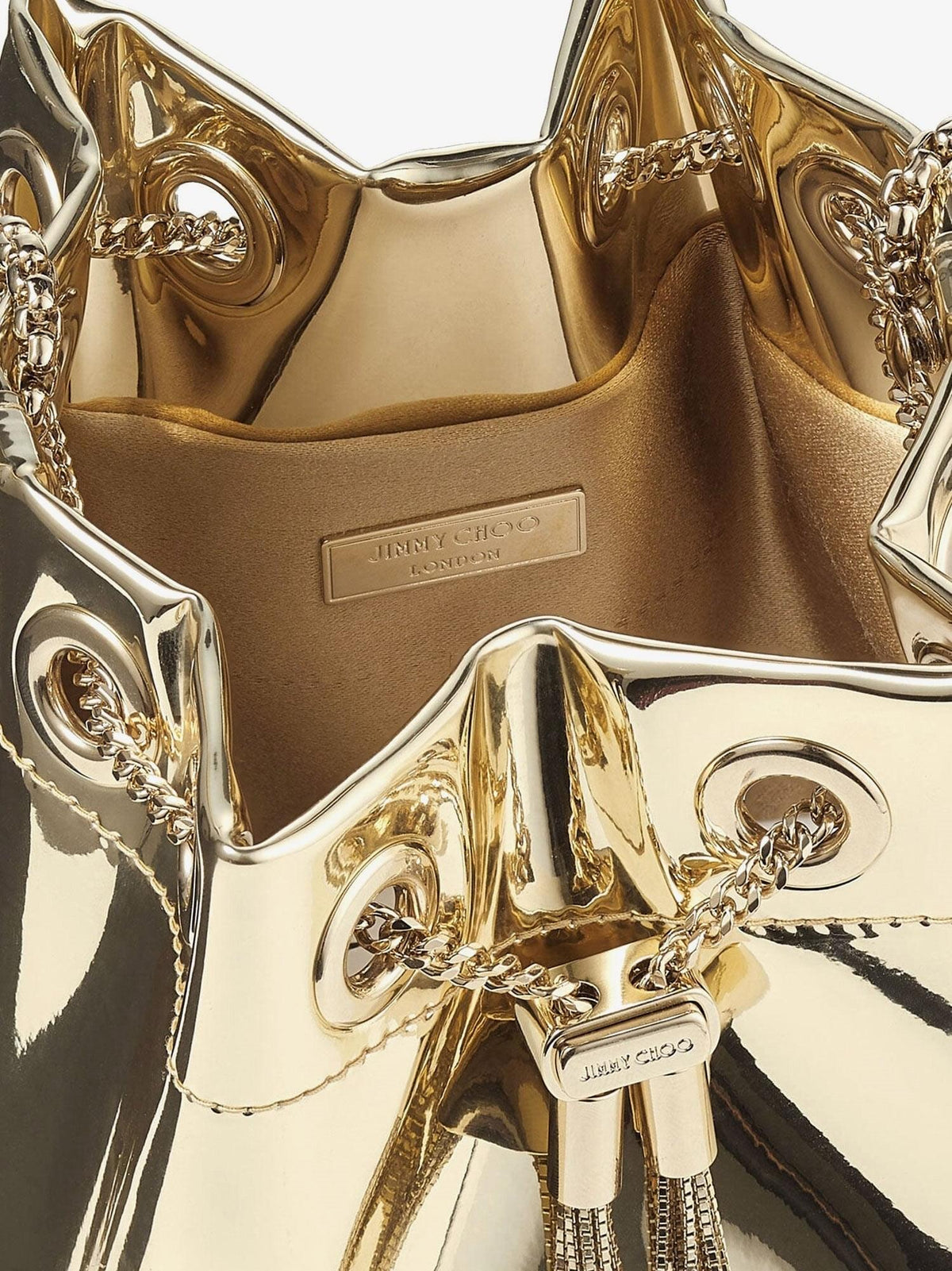 Jimmy Choo Women Bon Bon Metallic Leather Bucket Bag JIMMY CHOO