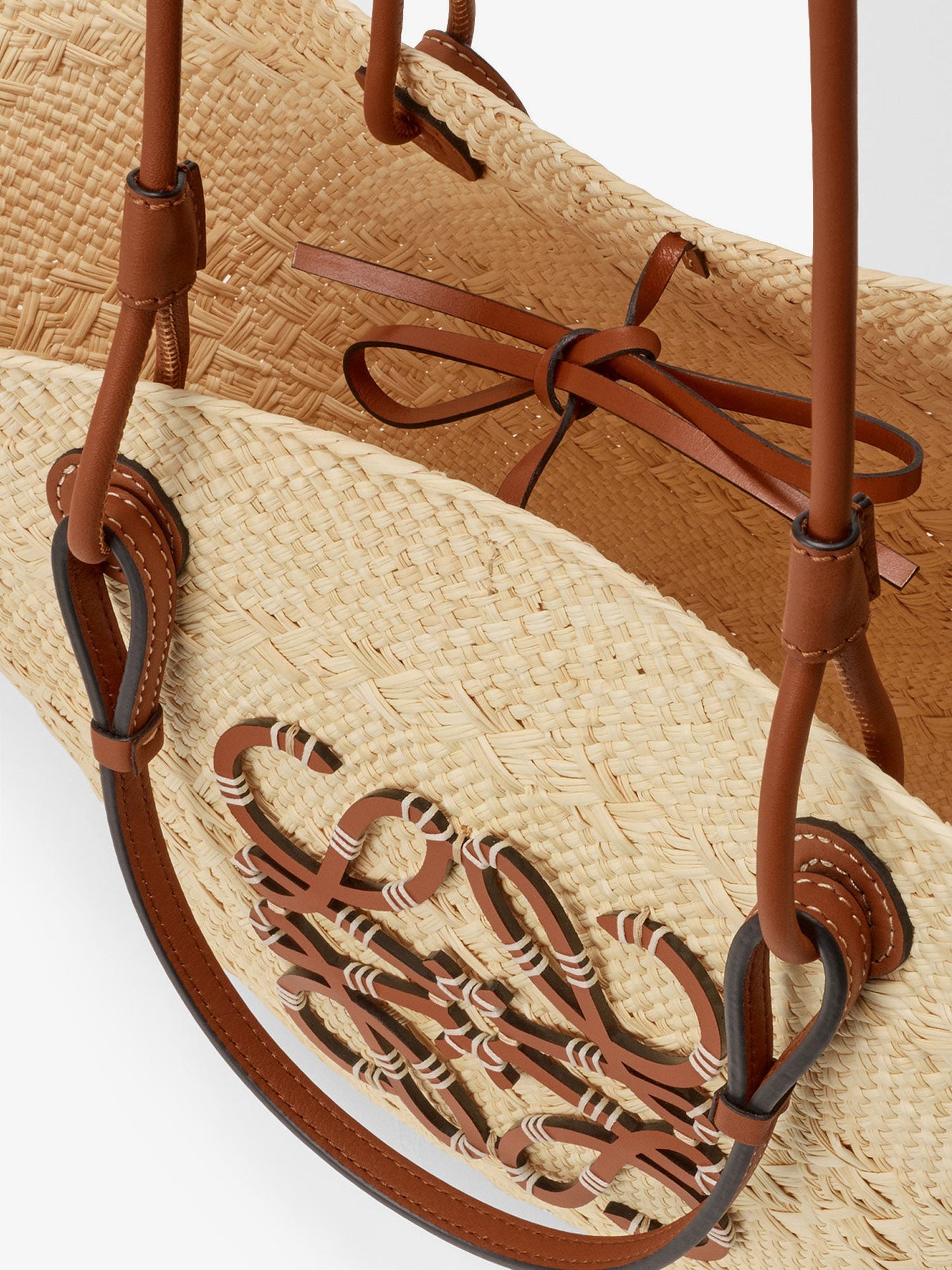 Loewe Women Paula's Ibiza -Anagram Raffia And Leather Shoulder Bag LOEWE
