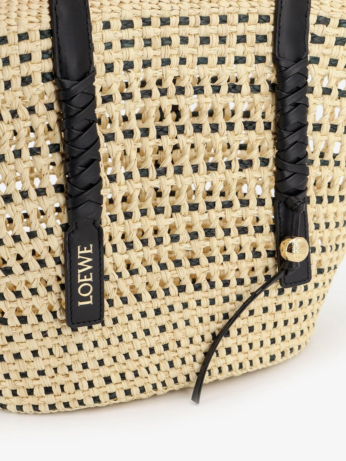 Loewe Women Paula's Ibiza -Braid Raffia And Leather Shoulder Bag LOEWE