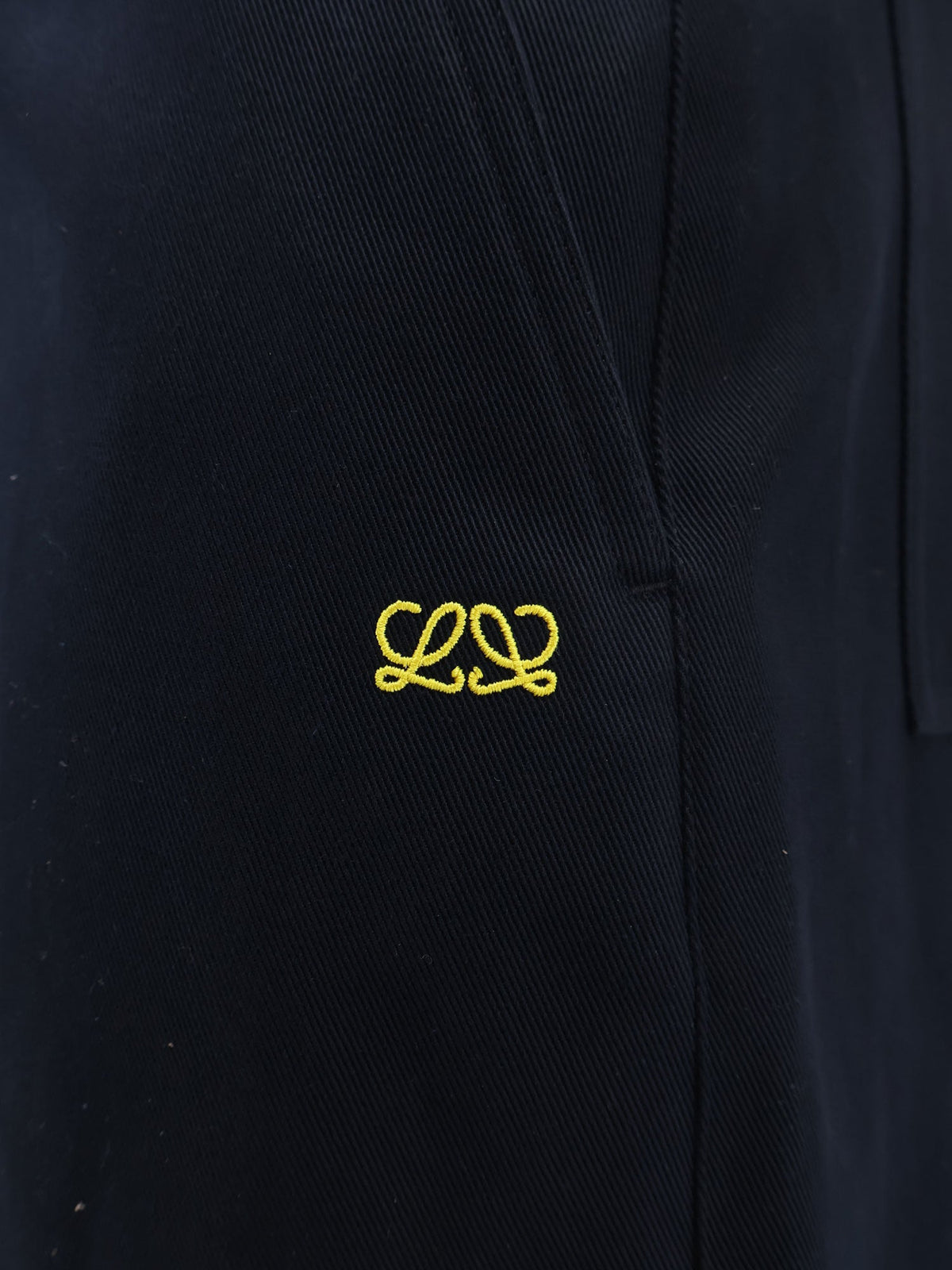 Loewe Men Denim Trousers With Contrasting Embroidered Logo LOEWE