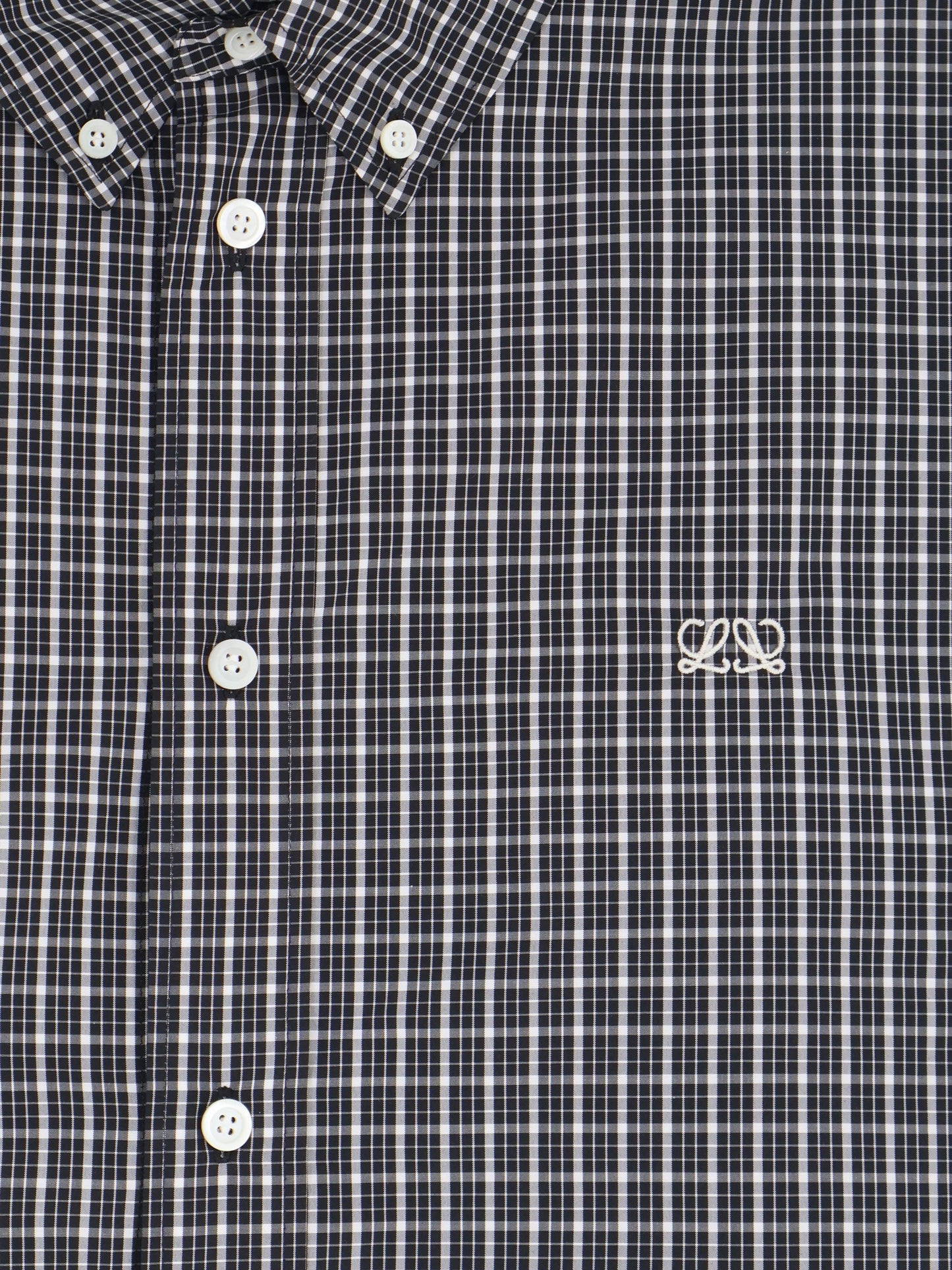 Loewe Men Technical Cotton Shirt With All-Over Check Pattern LOEWE