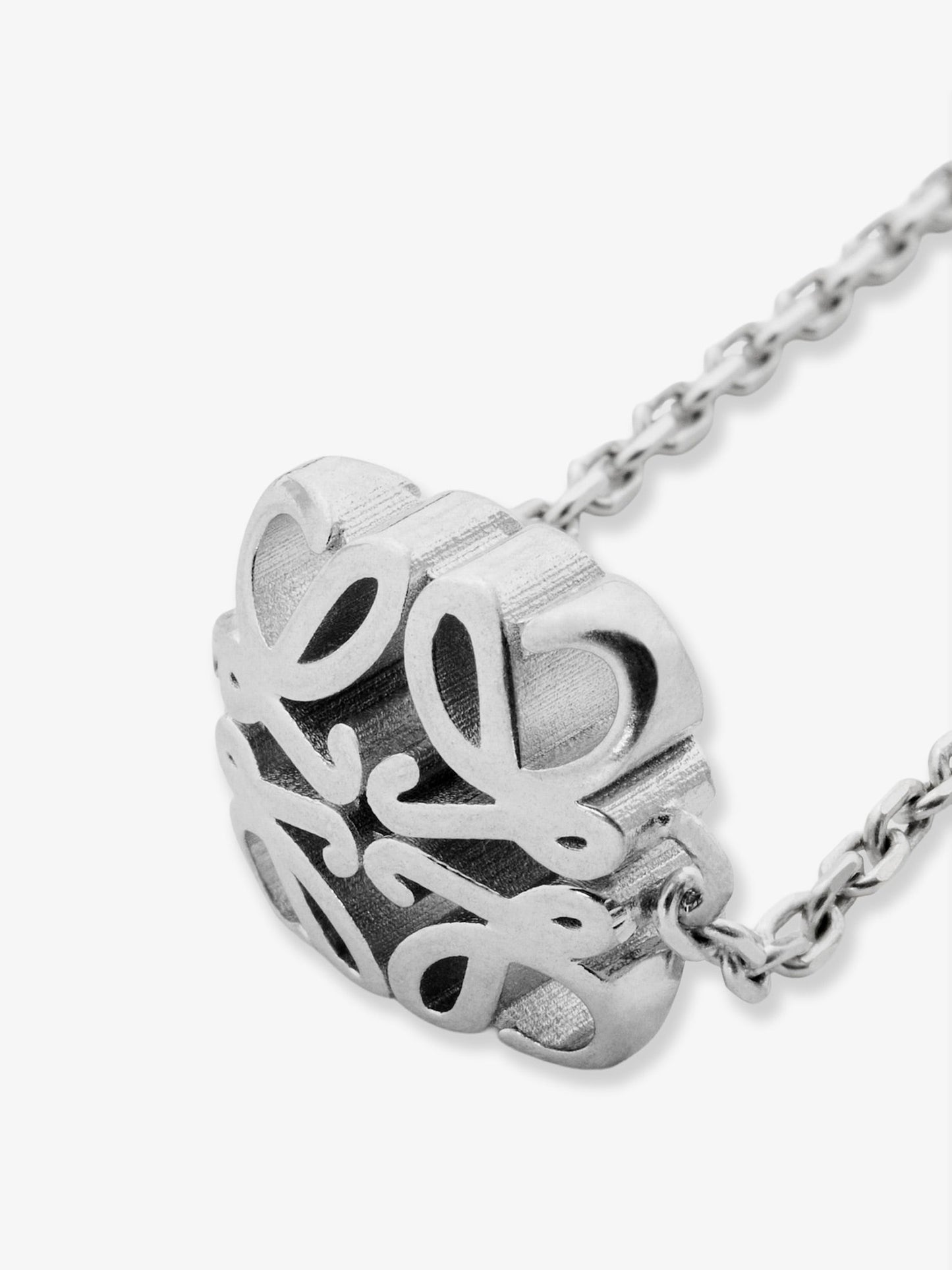 Loewe Women Anagram Bombe Sterling Silver Necklace LOEWE