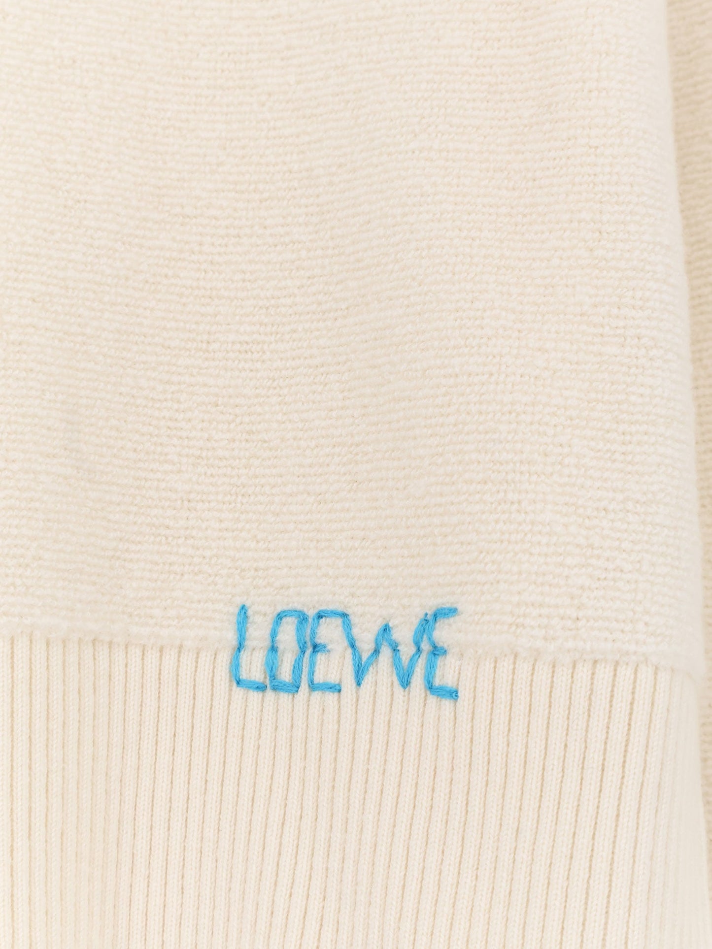 Loewe Women Wool Sweater With Contrasting Embroidered Logo On The Bottom LOEWE