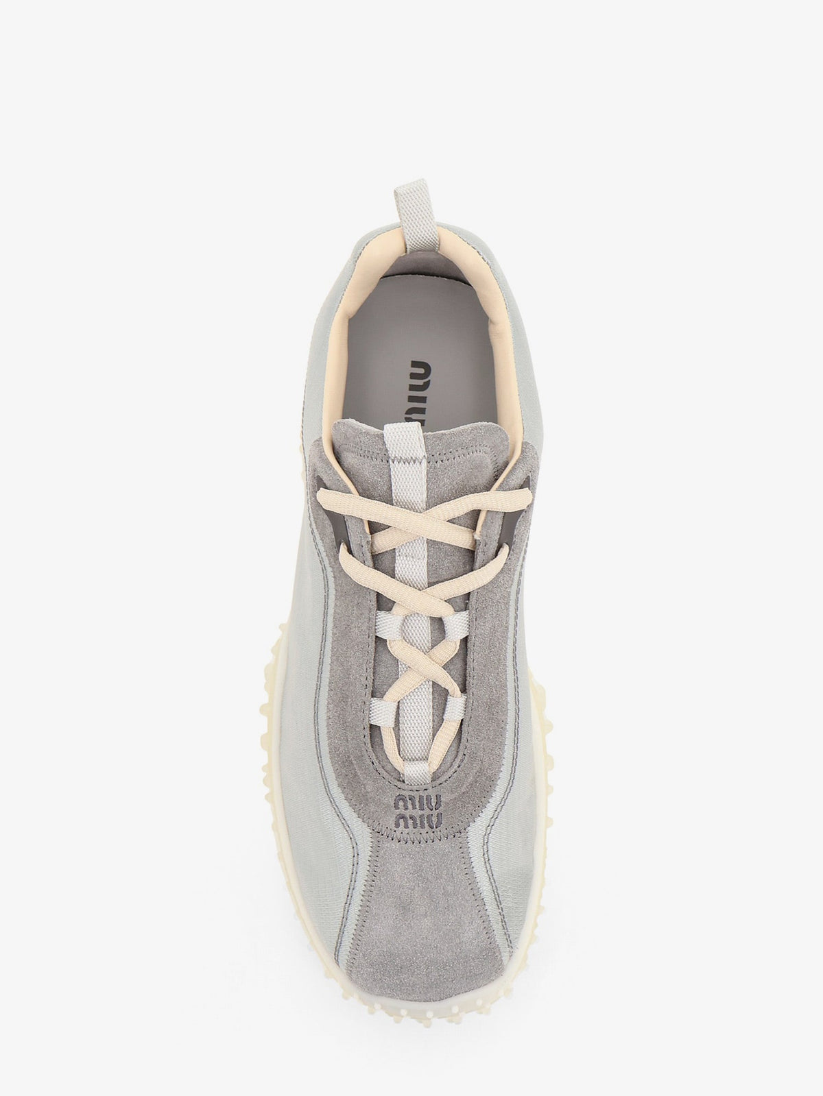 Miu Miu Women Nylon And Suede Sneakers With Embroidered Logo MIU MIU