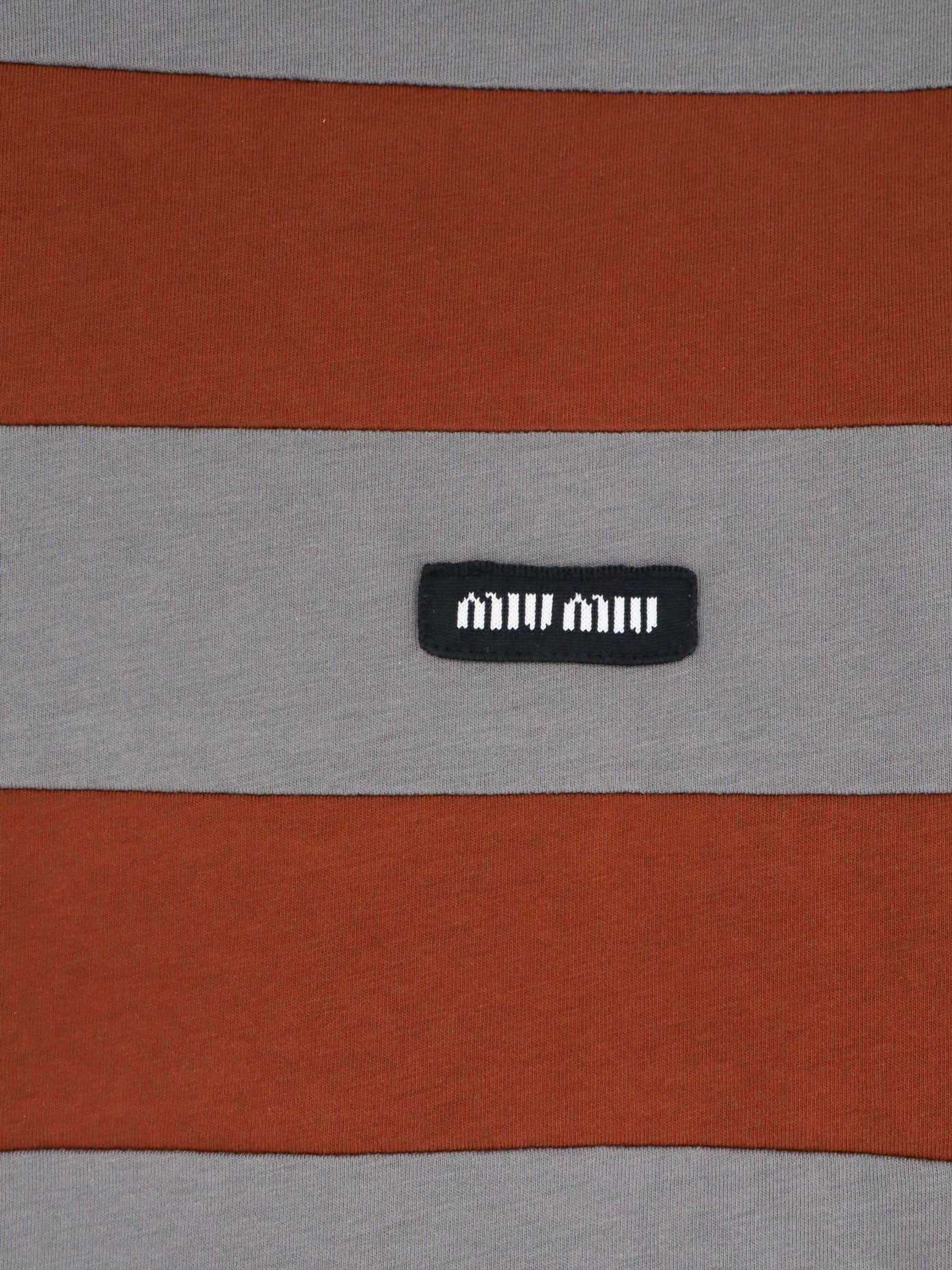 Miu Miu Women Cotton T-Shirt With Striped Pattern MIU MIU