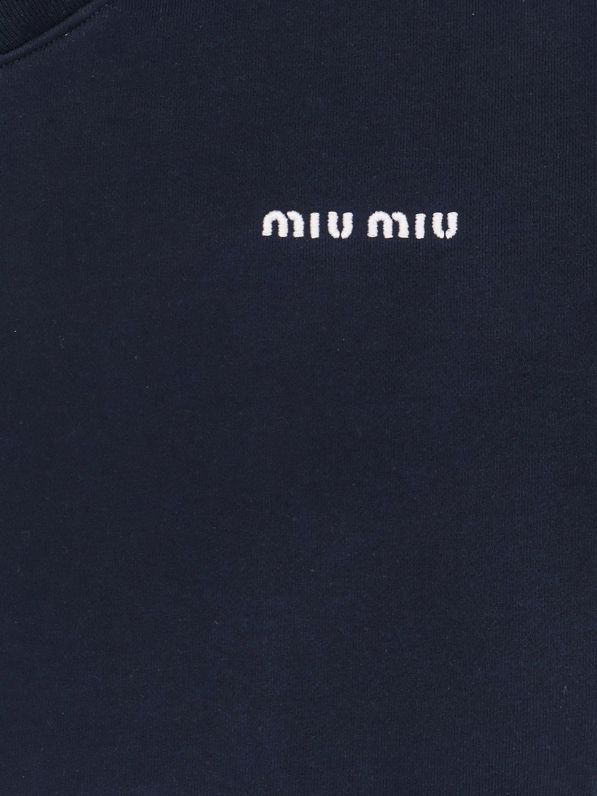 Miu Miu Women Cotton Sweatshirt With Logo Embroidery MIU MIU