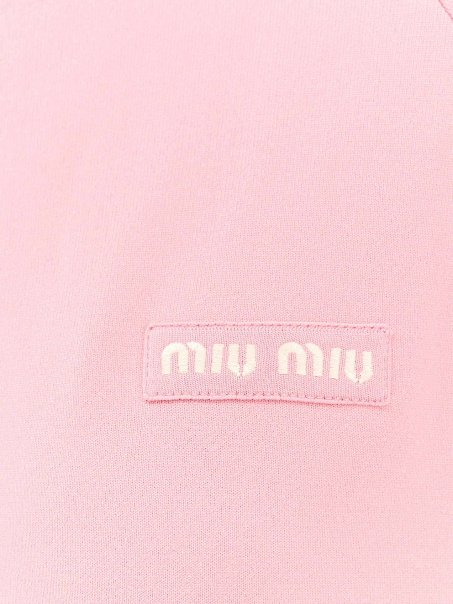 Miu Miu Women Silk Blend Cardigan With Embroidered Logo Patch MIU MIU