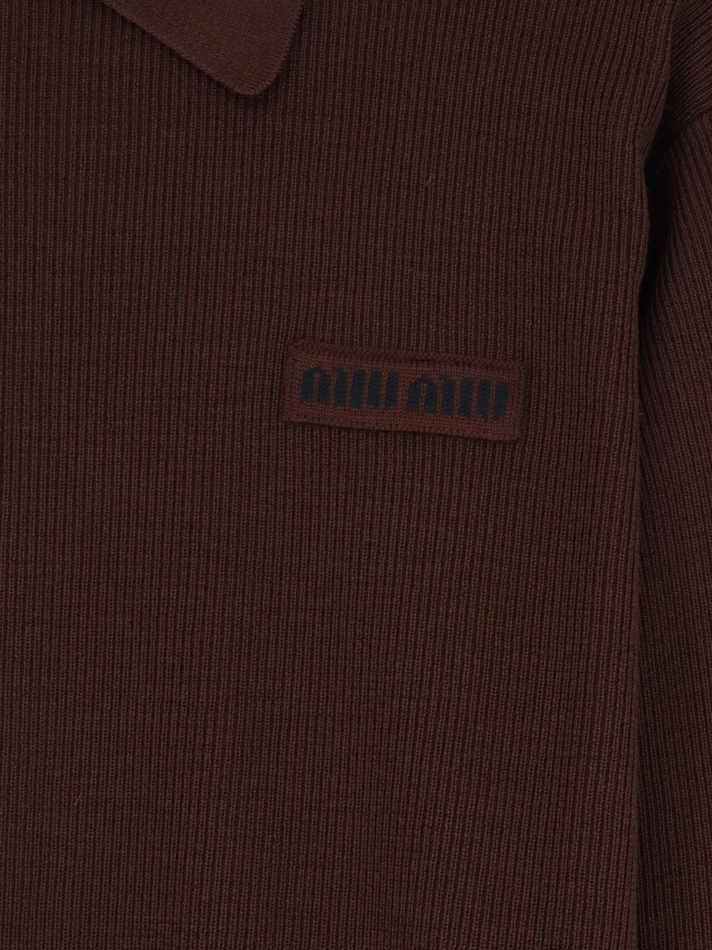 Miu Miu Women Wool Polo Shirt With Embroidered Logo On The Front MIU MIU