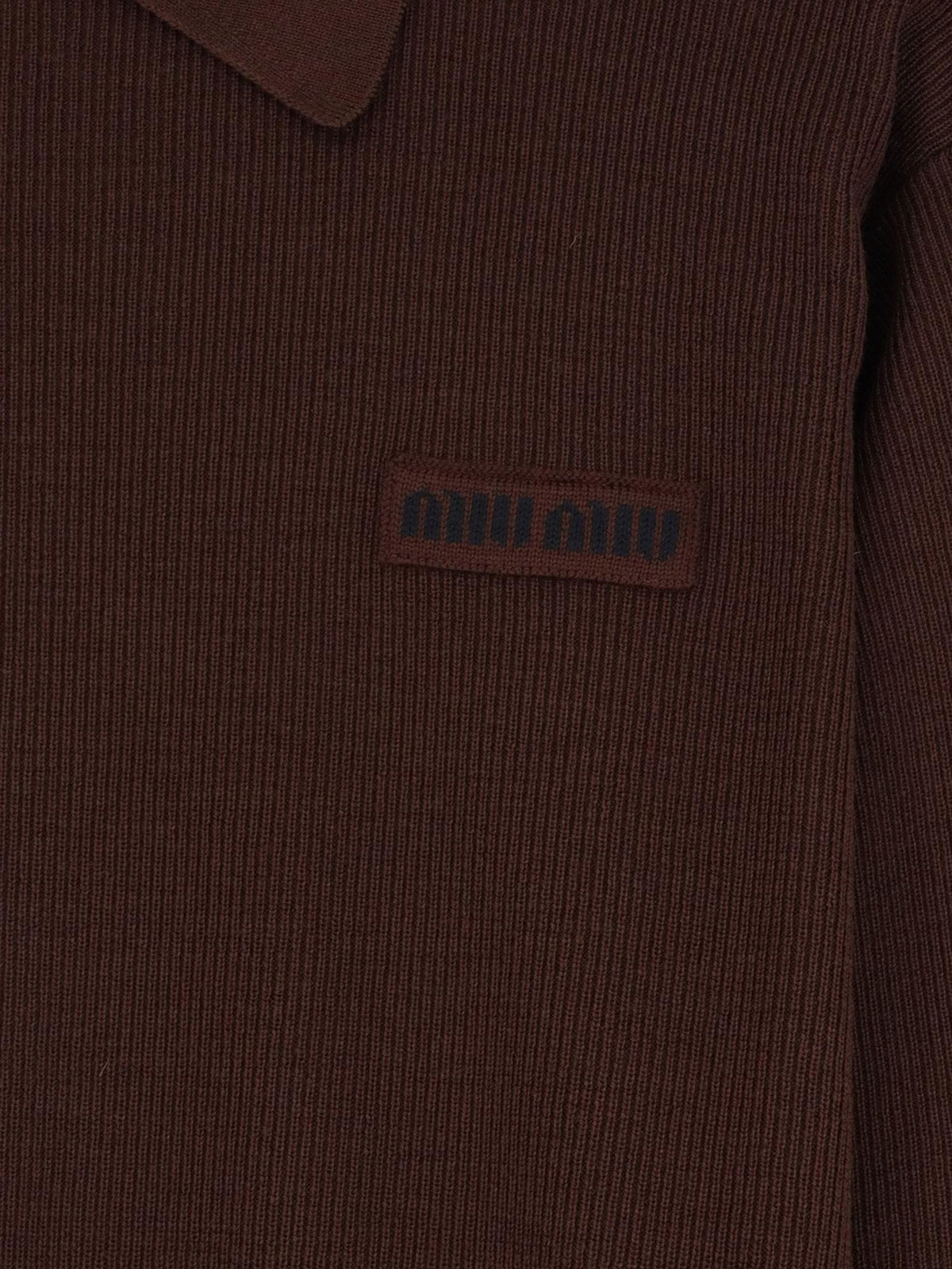 Miu Miu Women Wool Polo Shirt With Embroidered Logo On The Front MIU MIU