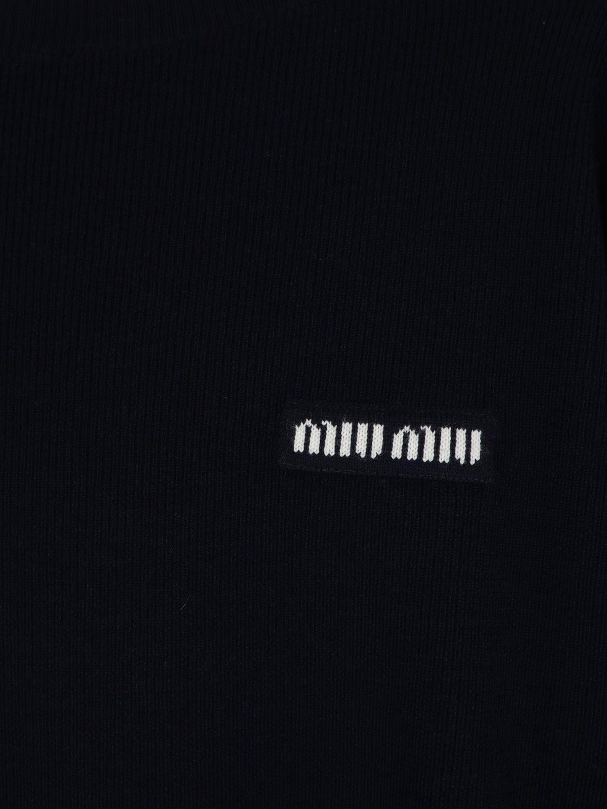 Miu Miu Women Wool Sweater With Lettering Logo MIU MIU