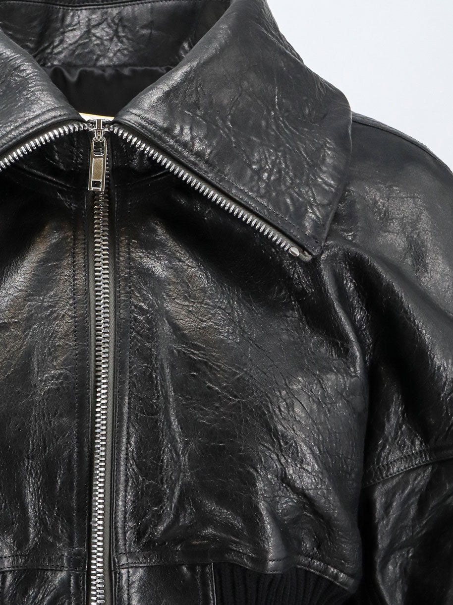 Rick Owens Women Dracuflight Cropped Leather Jacket RICK OWENS