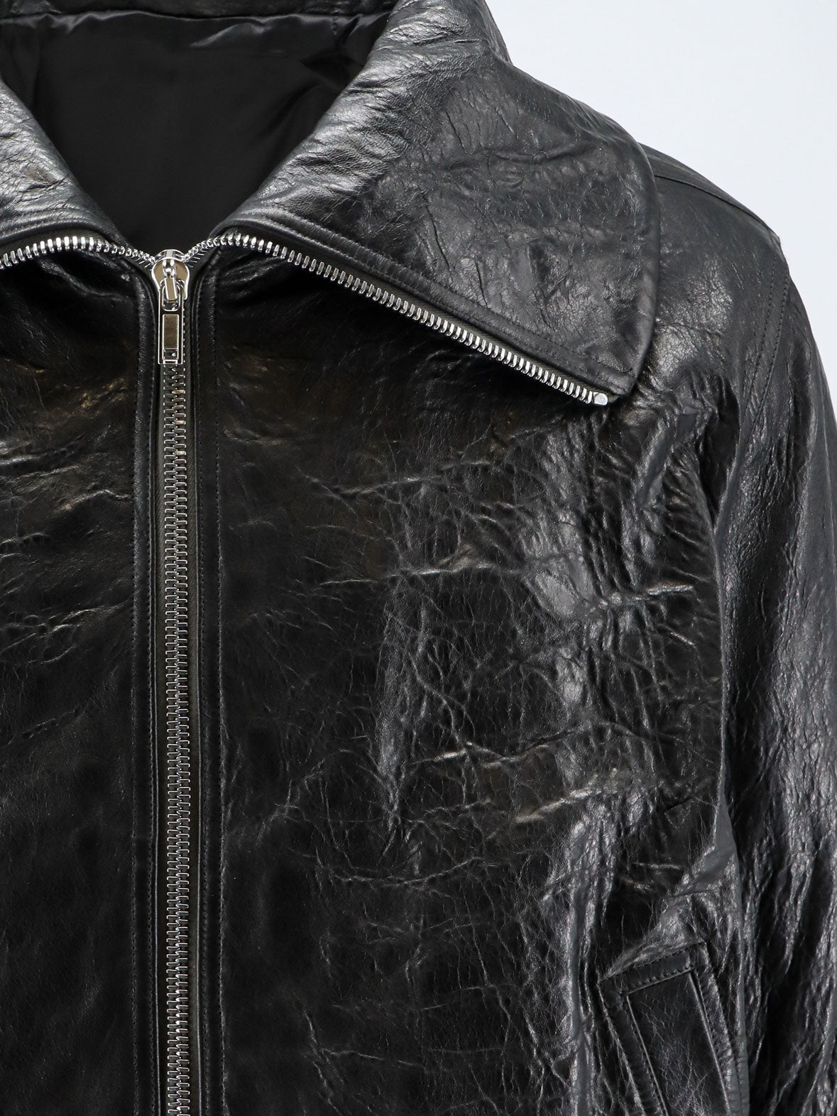 Rick Owens Men Dracuflight Leather Jacket RICK OWENS