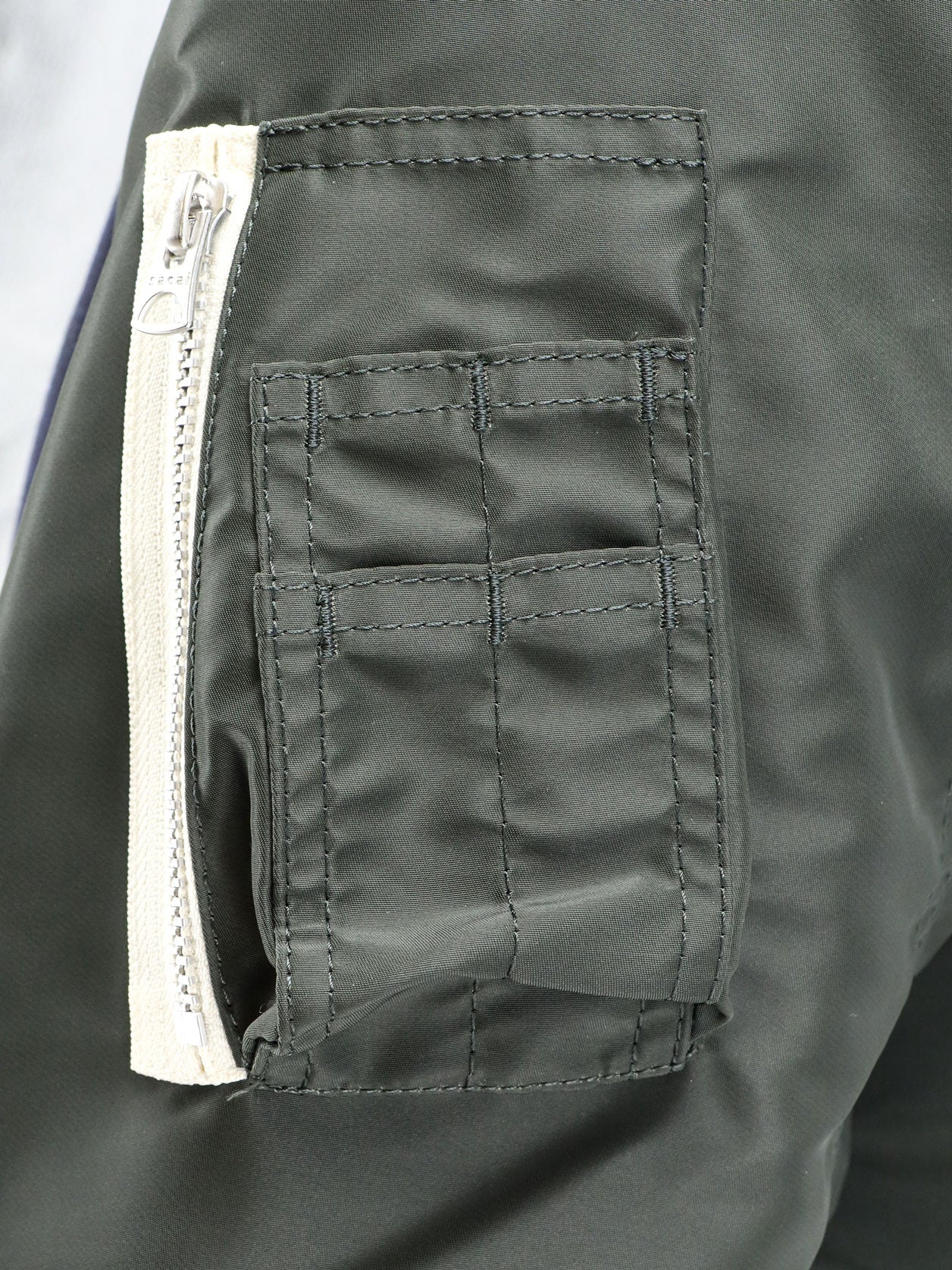 Sacai Men Cotton Blend Sweatshirt With Nylon Sleeves SACAI