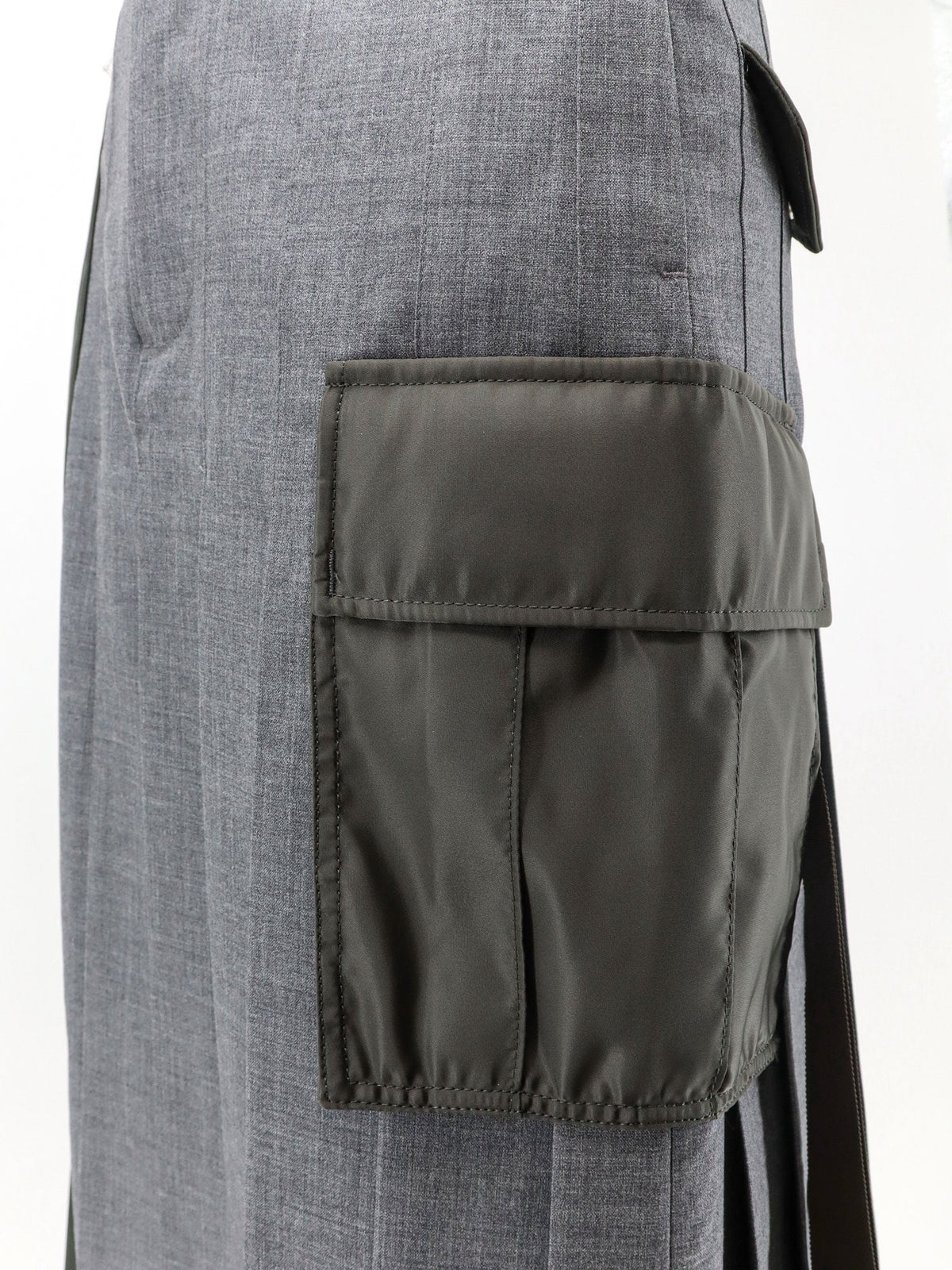 Sacai Women Pleated Wool Blend Skirt SACAI