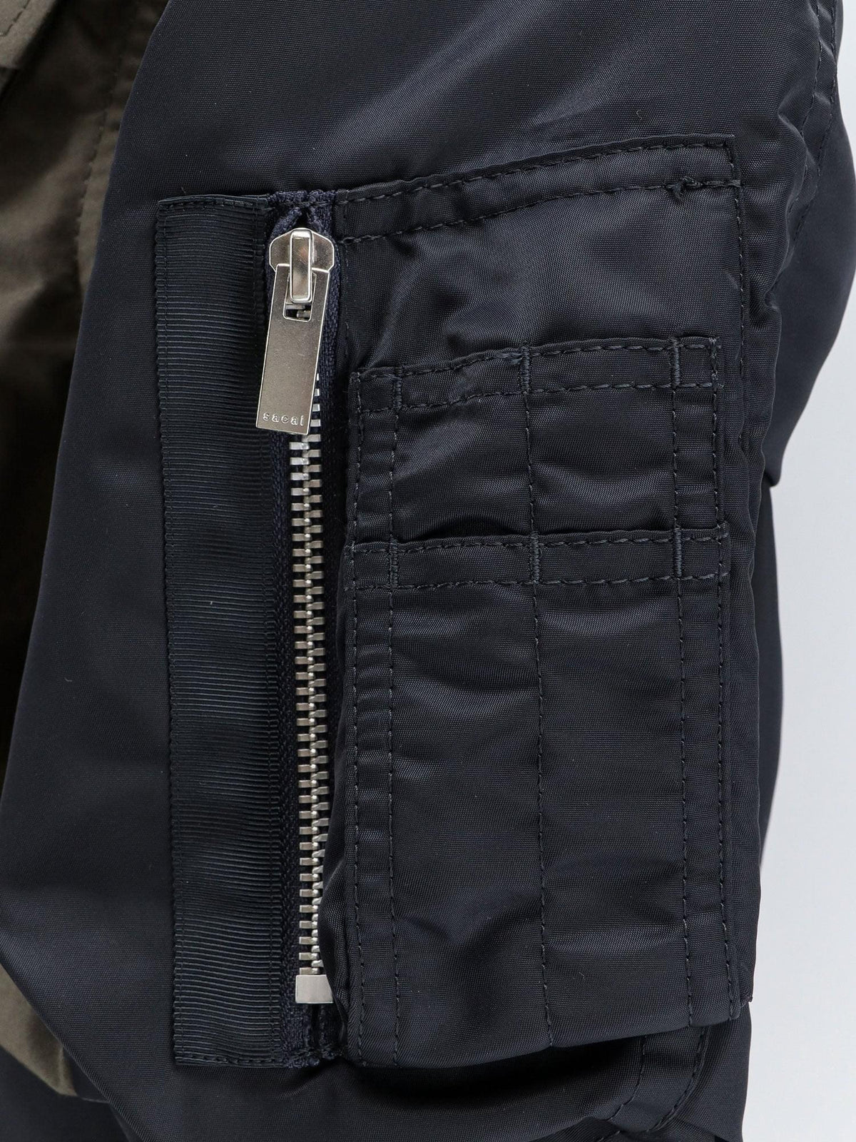 Sacai Women Canvas Jacket With Nylon Sleeves SACAI